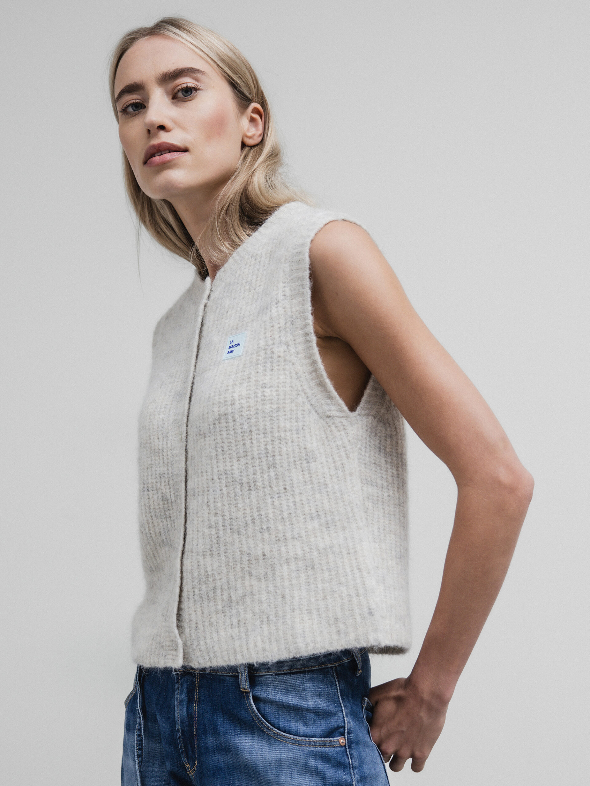 AMERICAN VINTAGE Strickweste Damen (HELLGRAU)