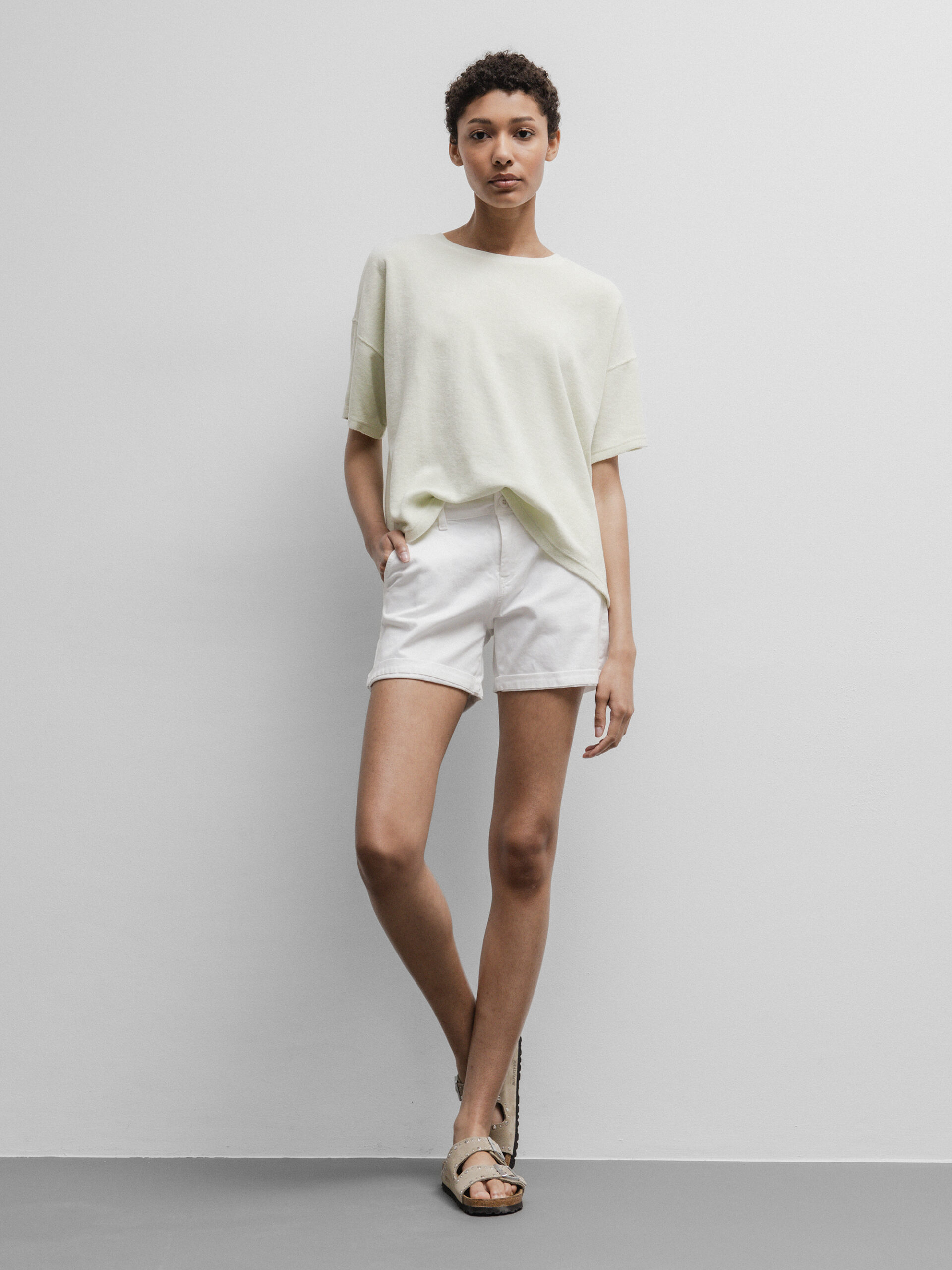LE TEMPS DES CERISES Shorts aus Baumwolle Damen (1001 WHITE)