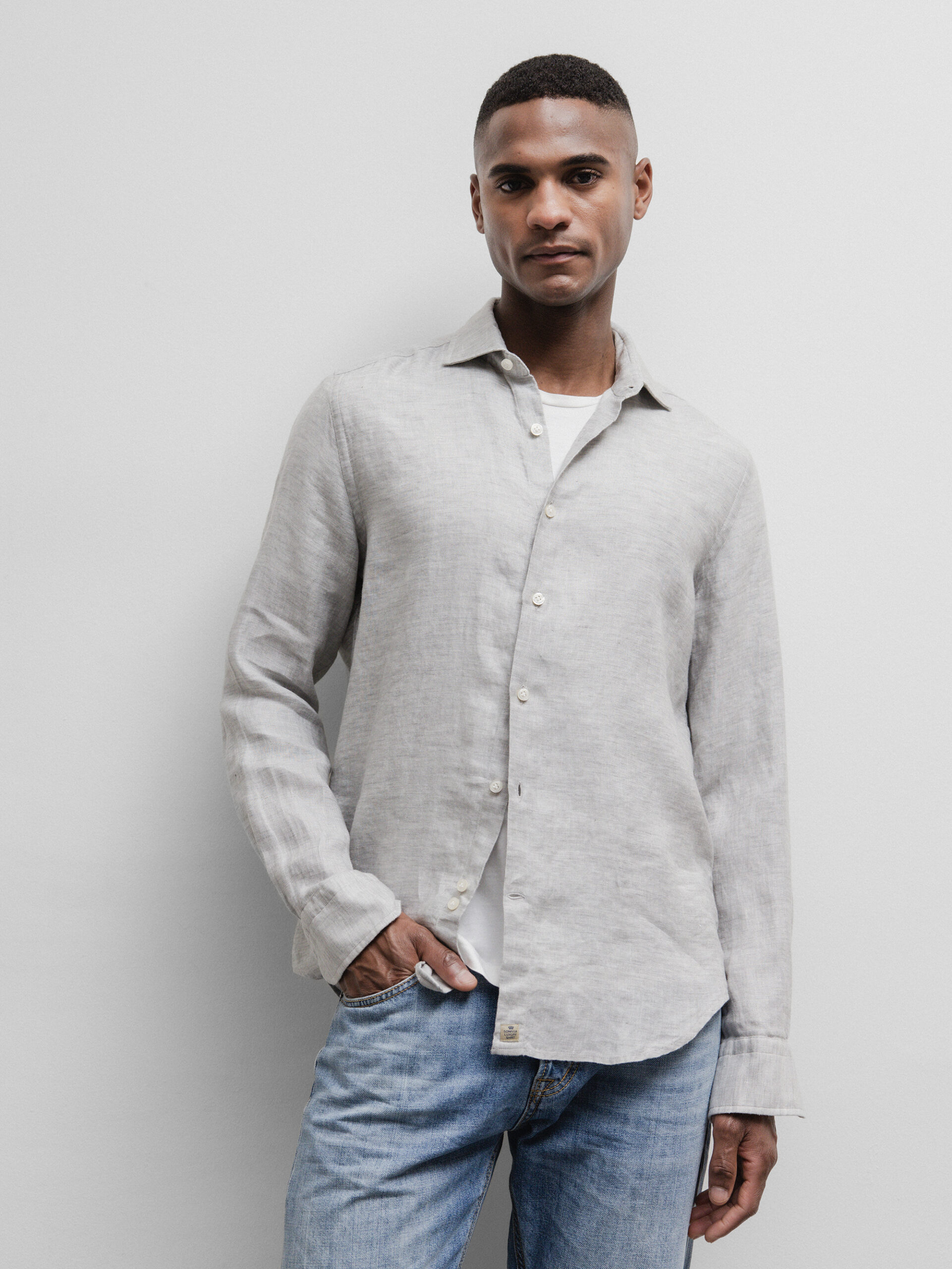 SONRISA Hemd aus Leinen Herren (04 GREY)