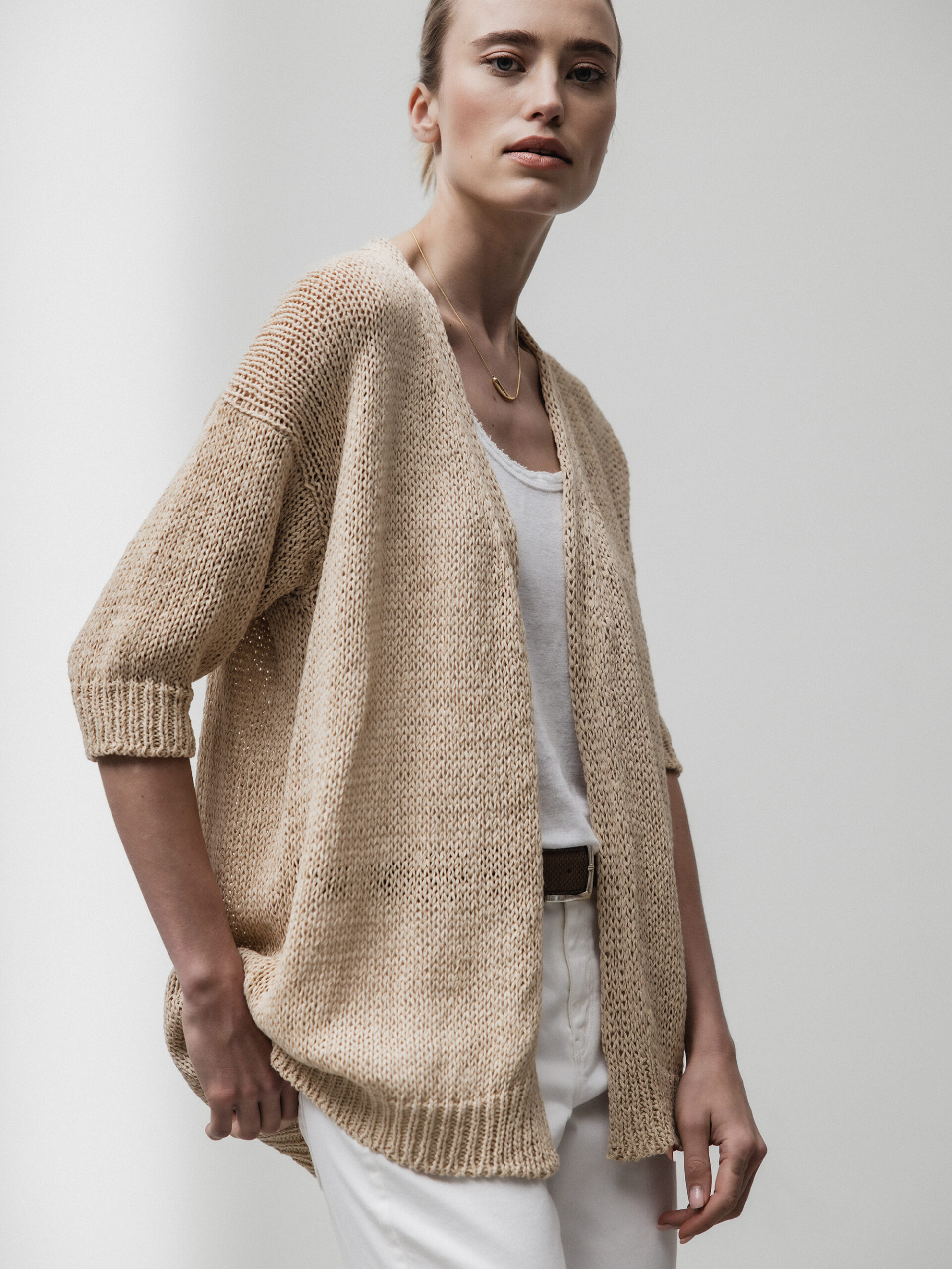 Cardigan aus Baumwolle von ROBERTO COLLINA 4 SAND online