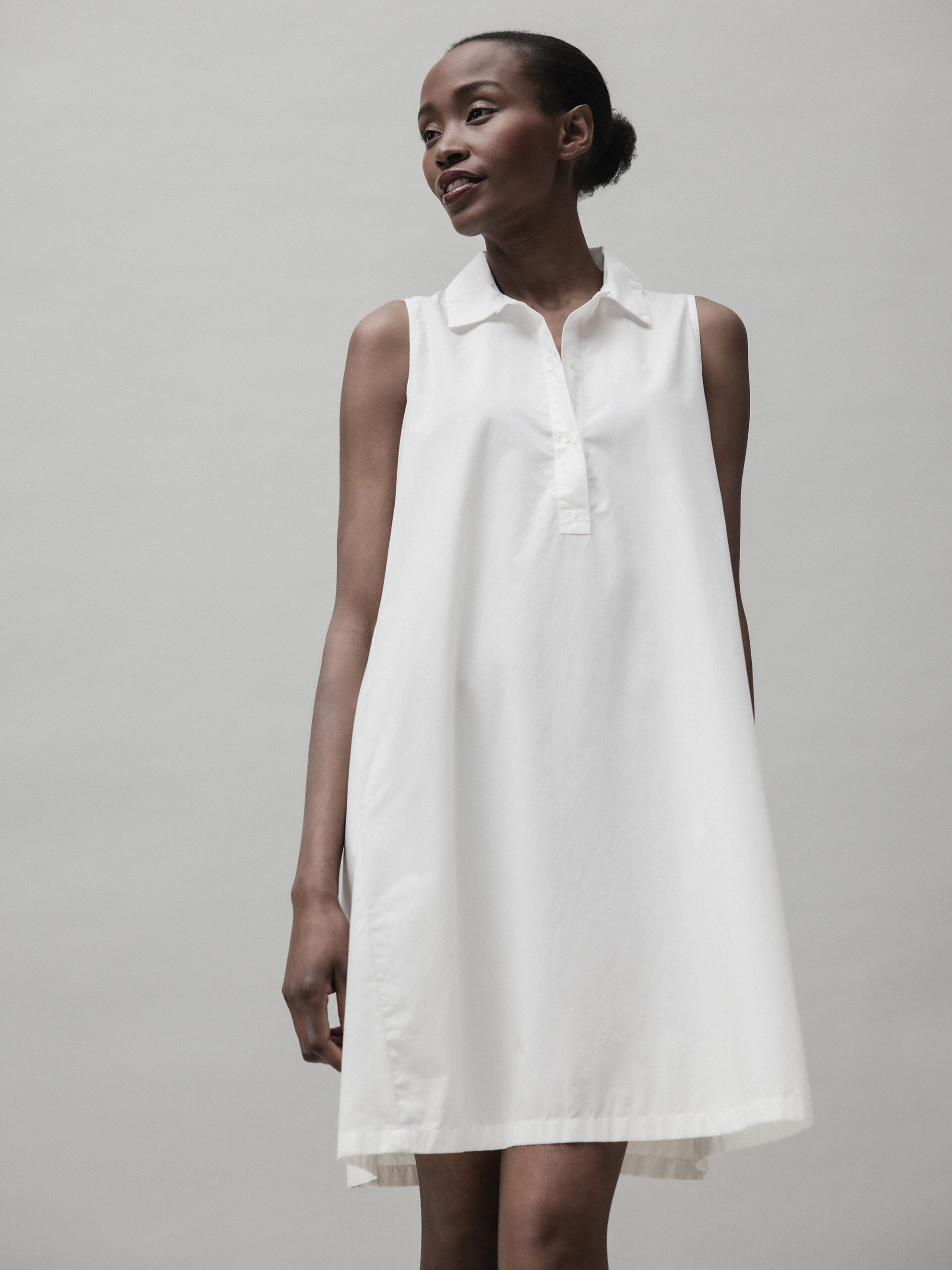 ROBERT FRIEDMAN Kurzes Blusenkleid aus Baumwolle Damen (01 WEISS)