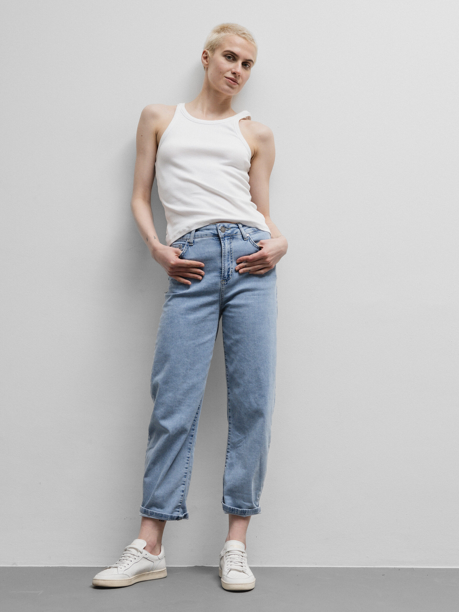 ZHRILL Cropped O-Shape Jeans Damen (124 LT BLUE)