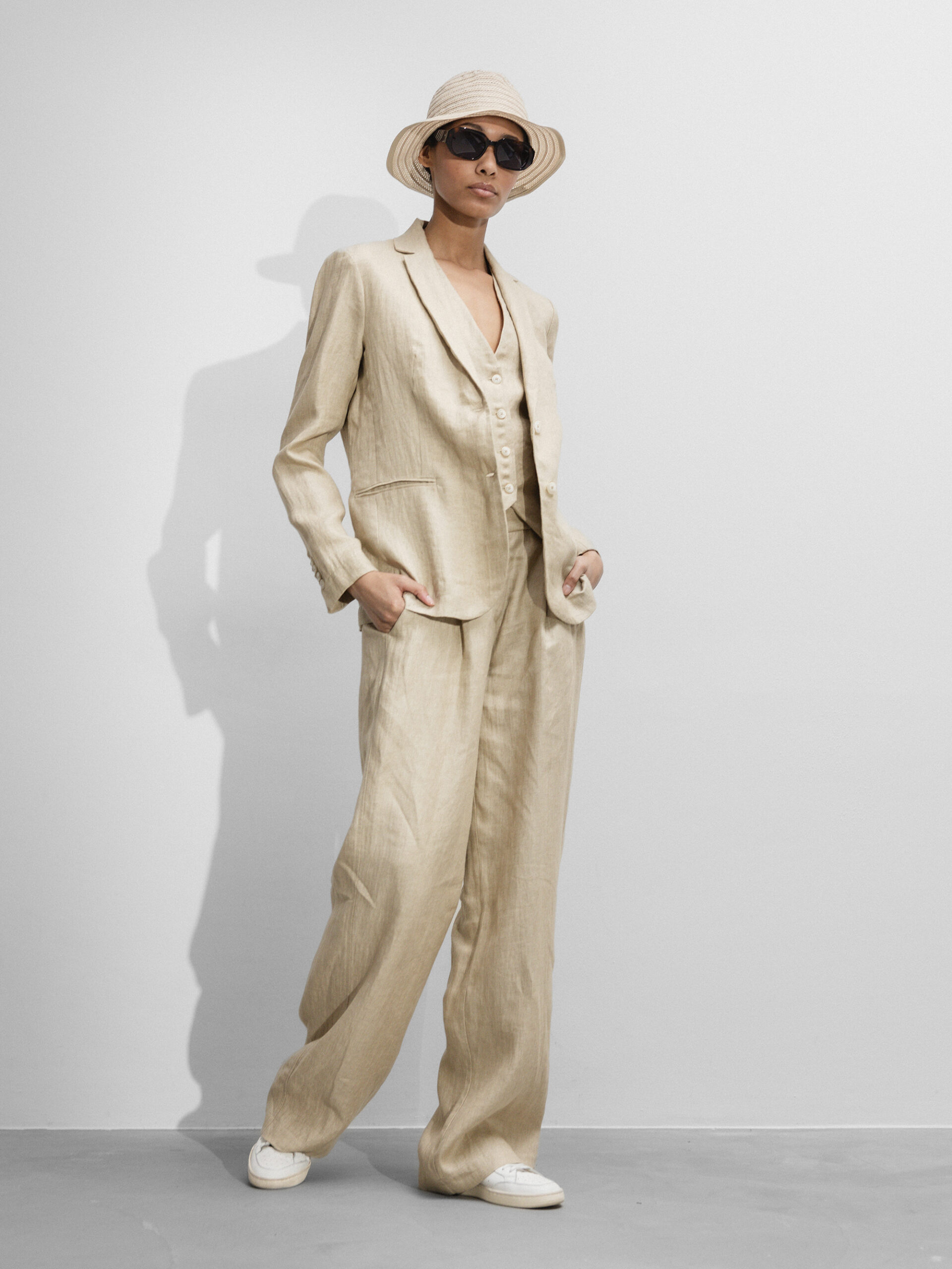 DANIELS Weite Hose aus Leinen Damen (SAND 23B)