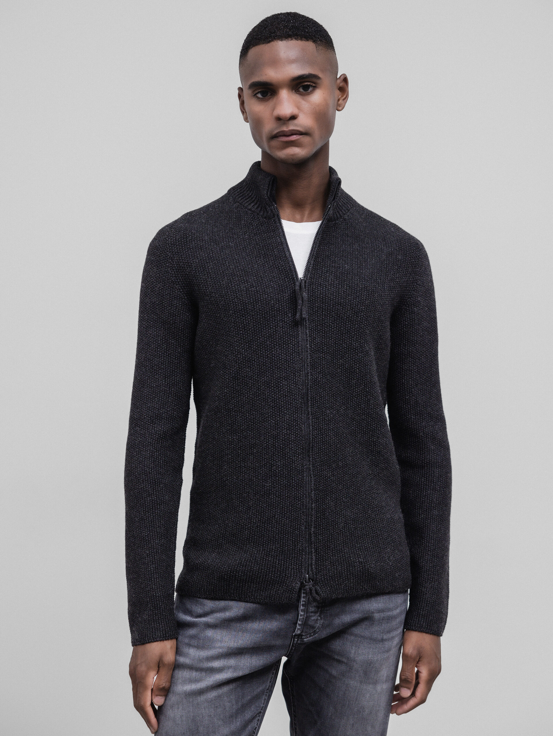 HANNES ROETHER Strickjacke aus Schurwolle Herren (150 ANTHRA)