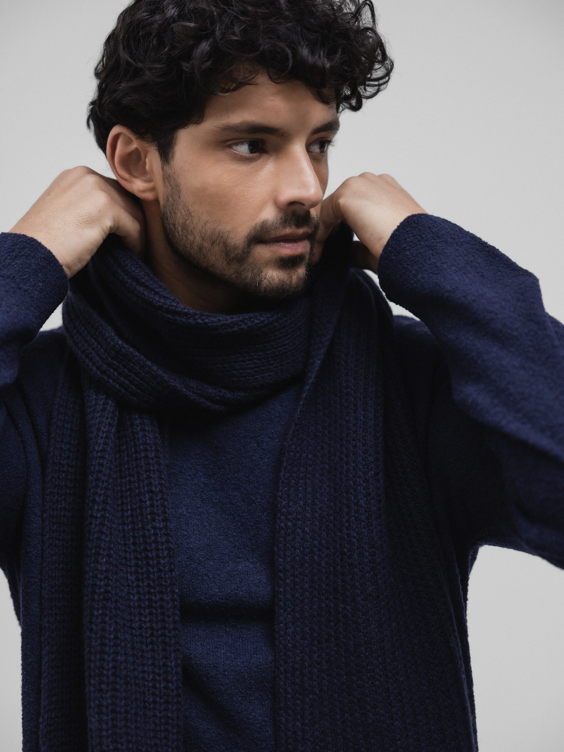 DANIELE FIESOLI Schal aus Cashmere Herren (23 BLU)