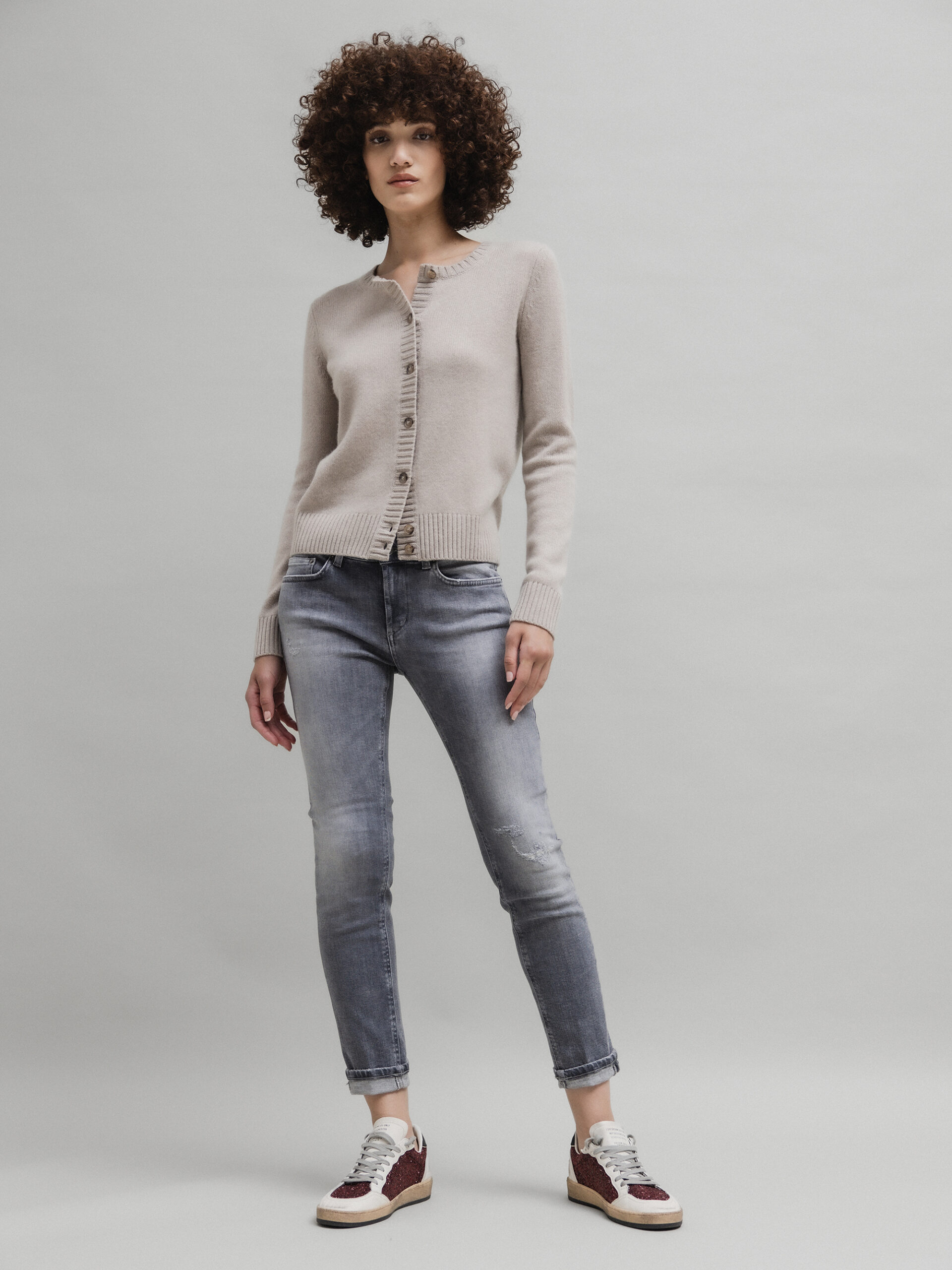 DONDUP Slim Fit Jeans Damen (900 GREY USED)