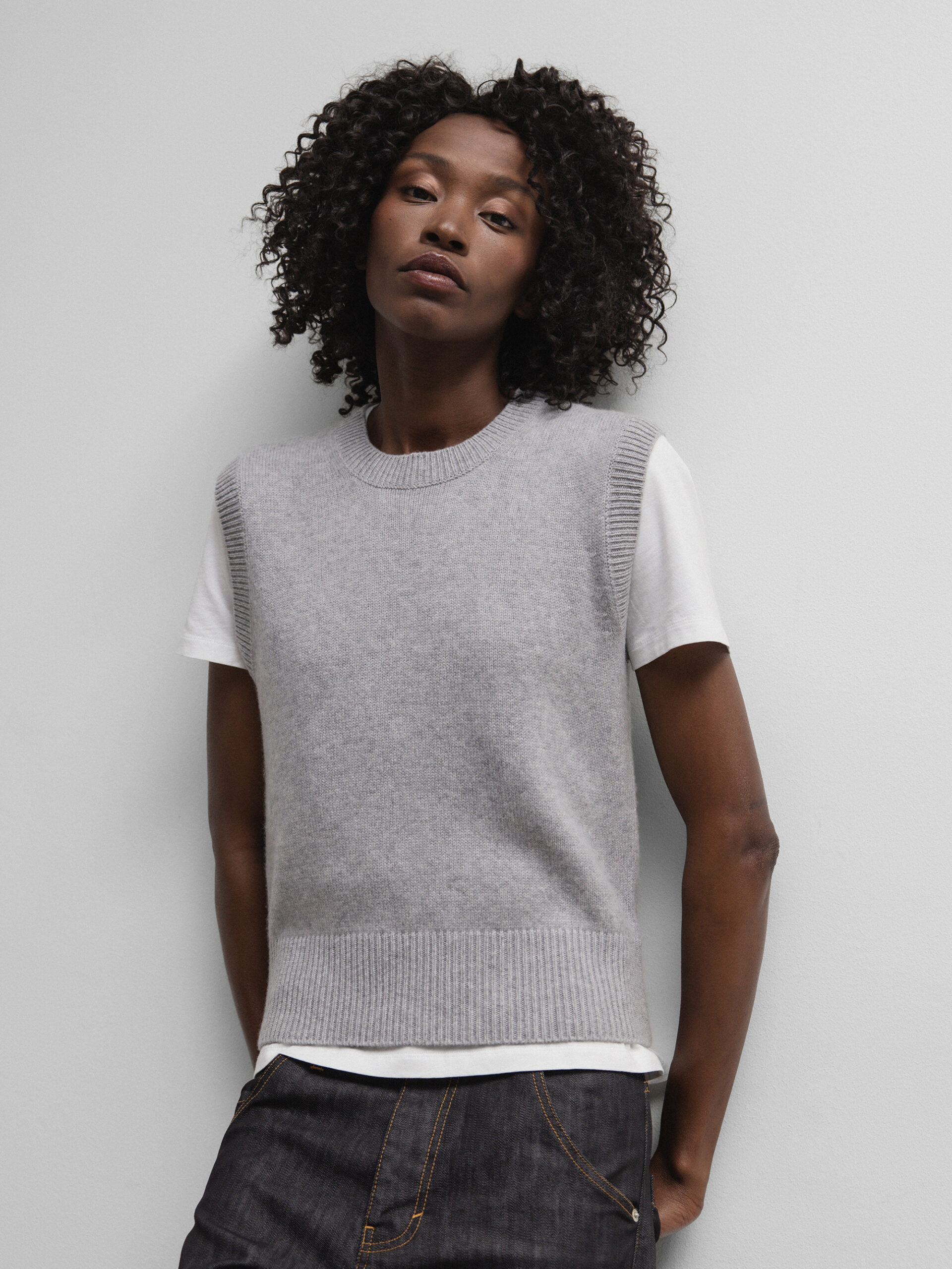 DANIELS Pullunder aus Cashmere Damen (SILBER MEL. H1001)
