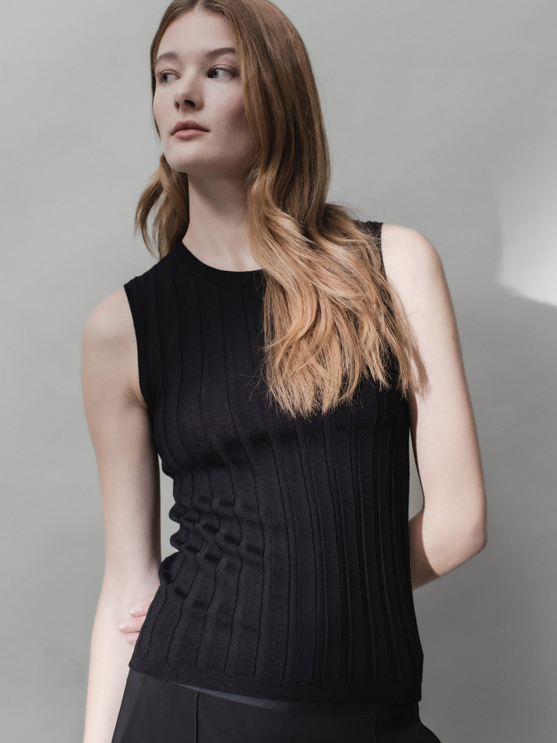 DANIELS Top aus Merinowolle Damen (SCHWARZ)