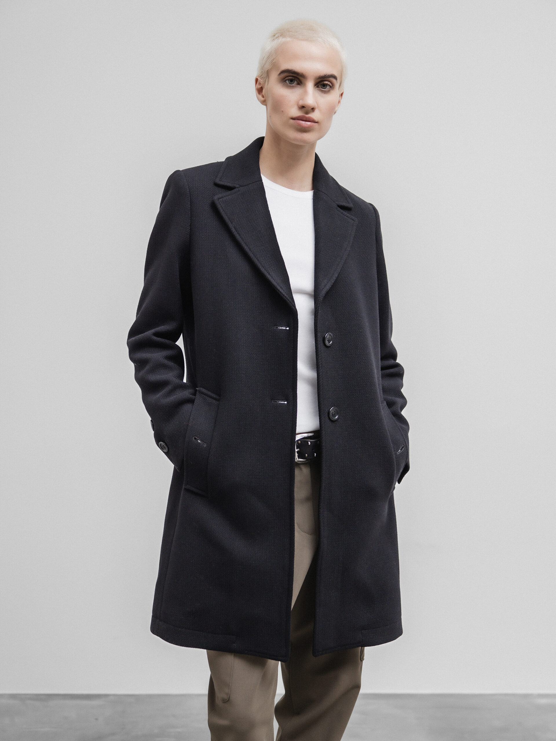 CAMPLIN Wollmantel Damen (TB BLACK)