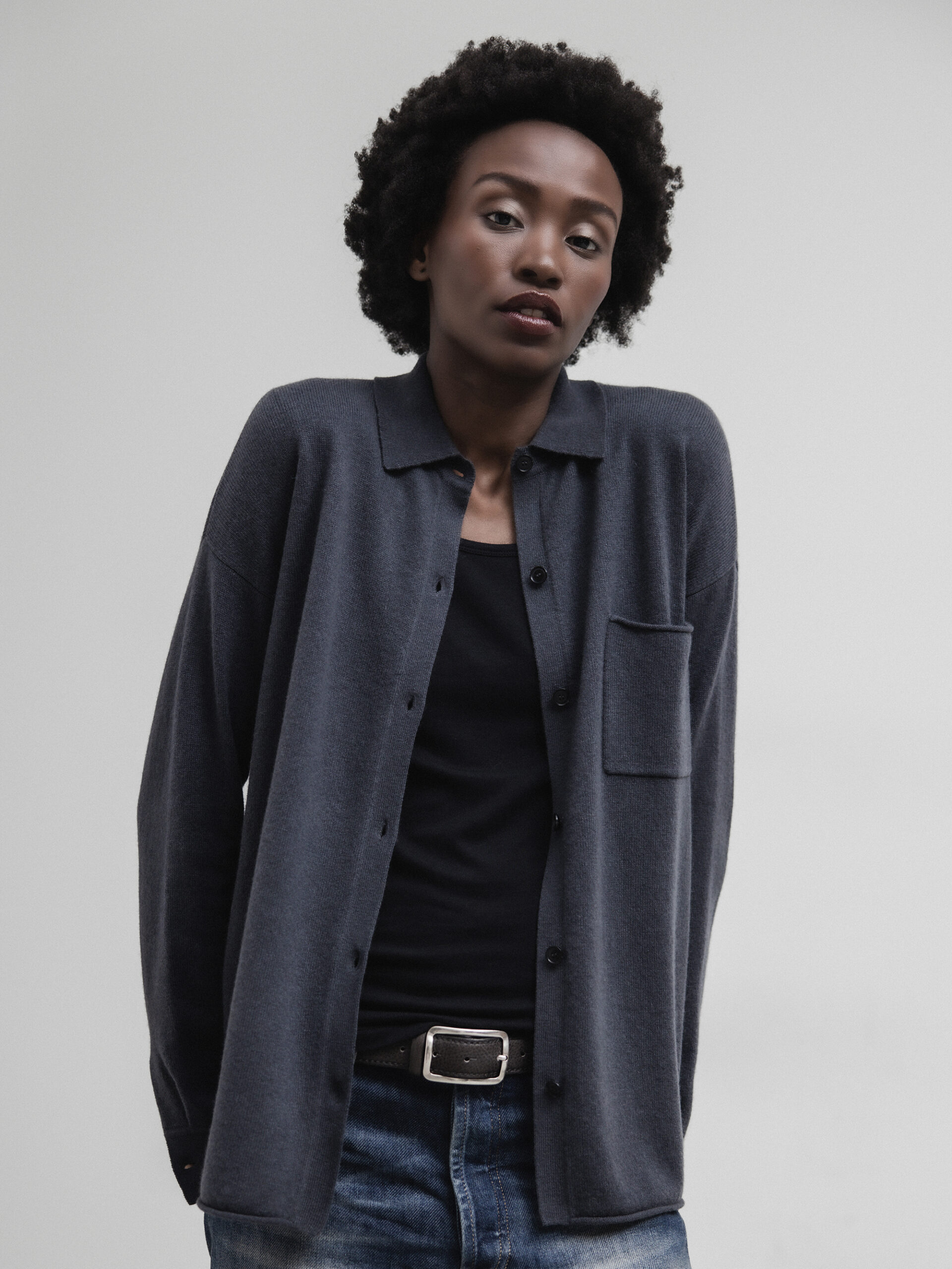 DANIELS Strickhemd aus Cashmere Damen (GRAPHIT)