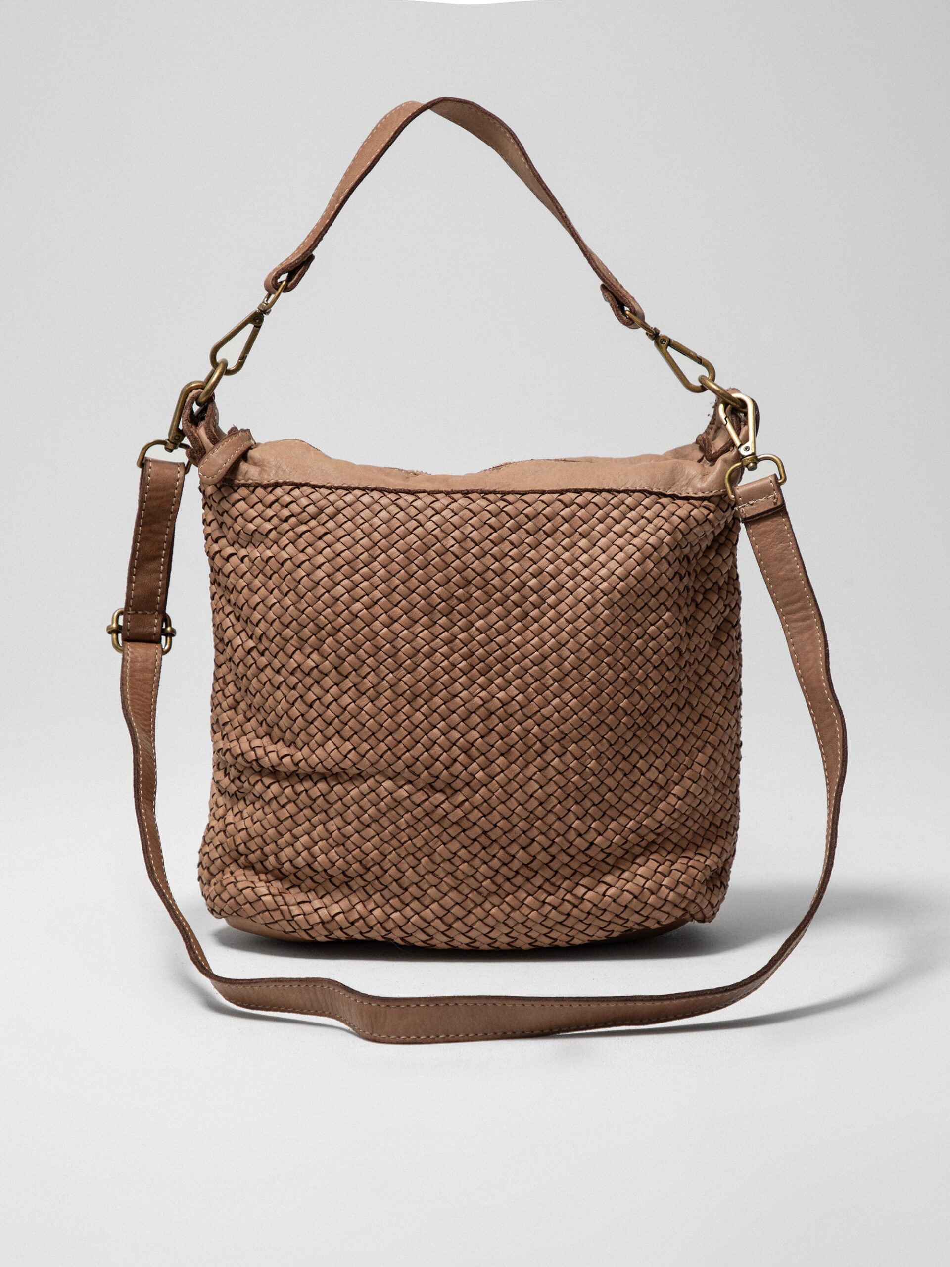 MARLON FIRENZE Schultertasche aus Leder Damen (19/4 TAUPE)