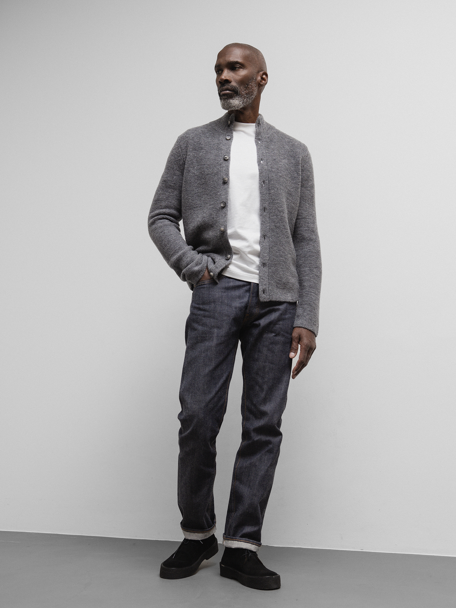 DANIELS Strickjacke aus Wolle Herren (GREY MEL.19034)