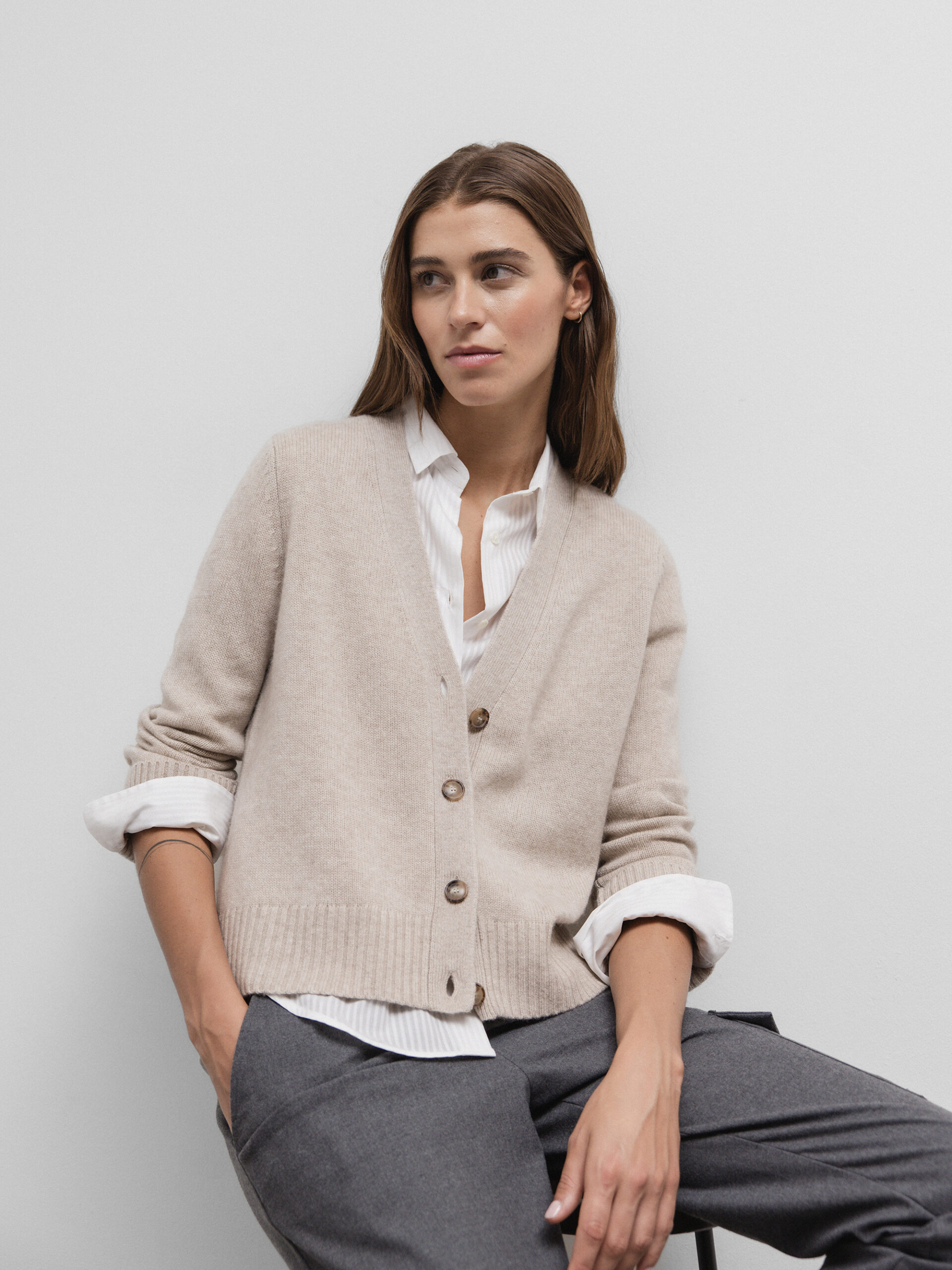 DANIELS Strickjacke aus Cashmere-Mix Damen (BEIGE MELANGE 7937)