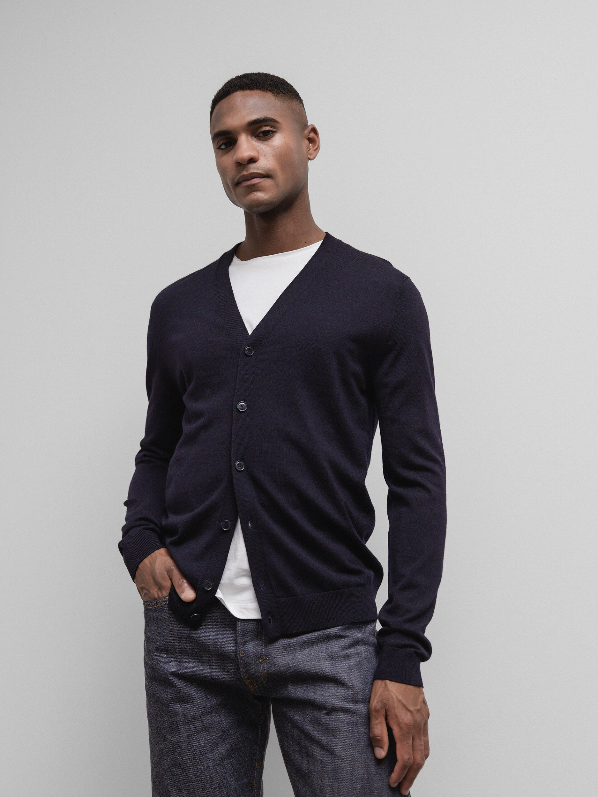 DANIELS Strickjacke aus Merinowolle Herren (NAVY 51047)