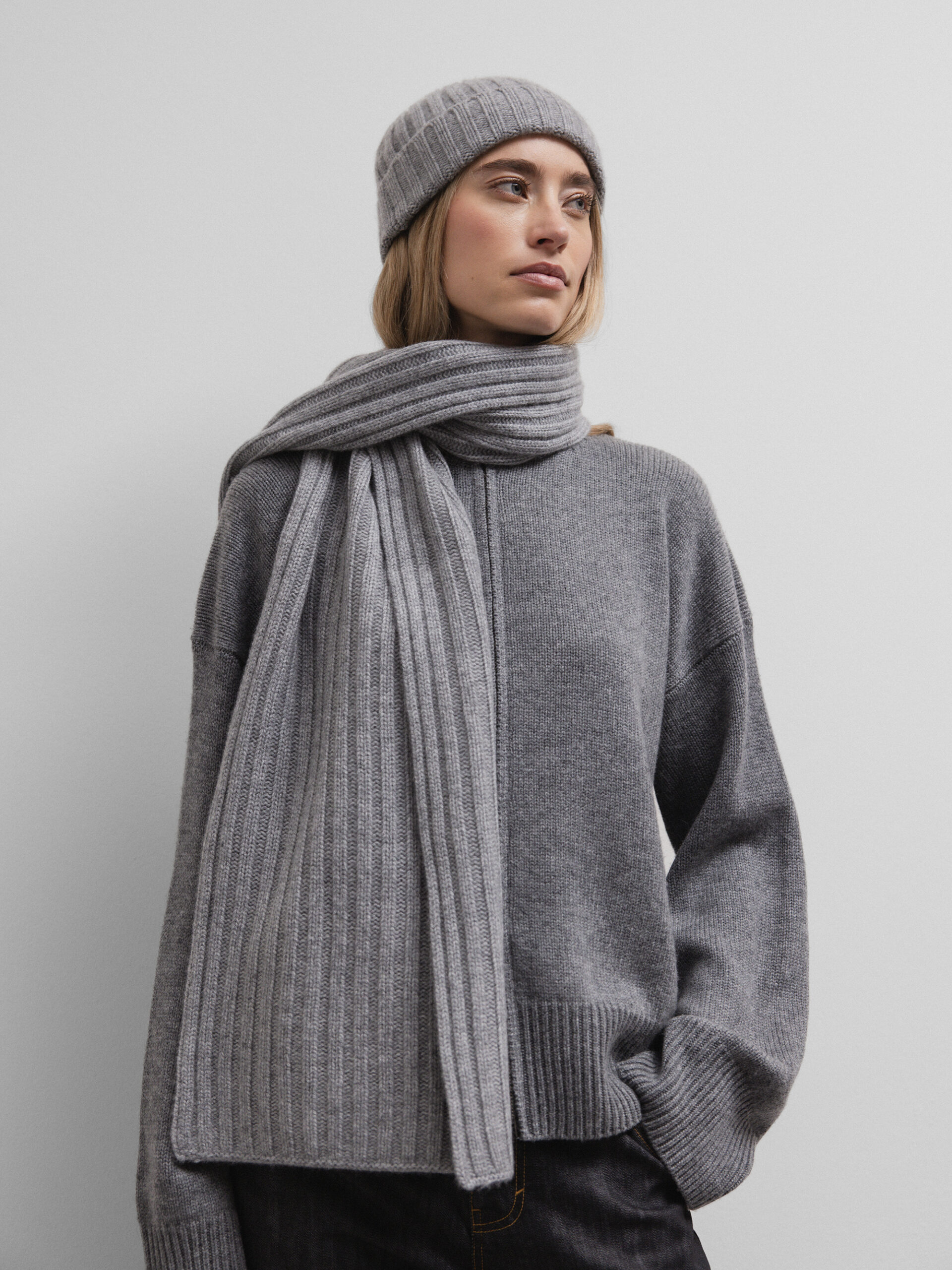DANIELS Schal aus Cashmere Damen (GRAU MEL.25845)
