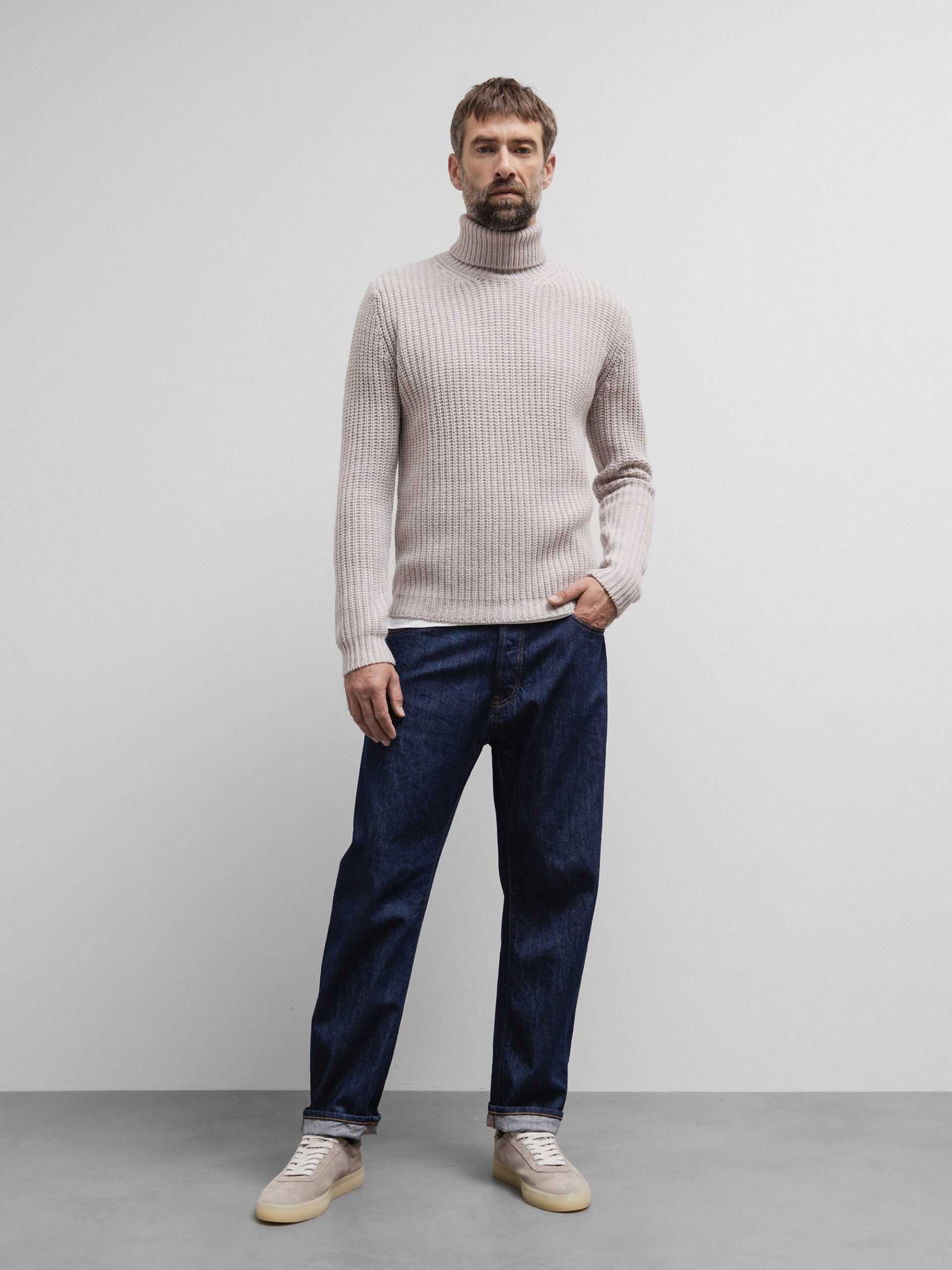 DANIELS Rollkragenpullover aus Merinowolle Herren (BEIGE MEL. 20004)