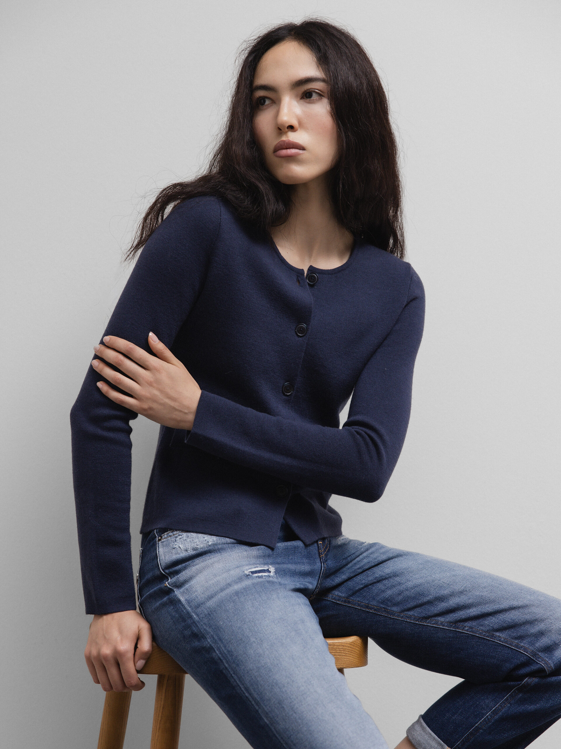 DANIELS Strickblazer aus Merinowolle Damen (D.BLAU 211824)