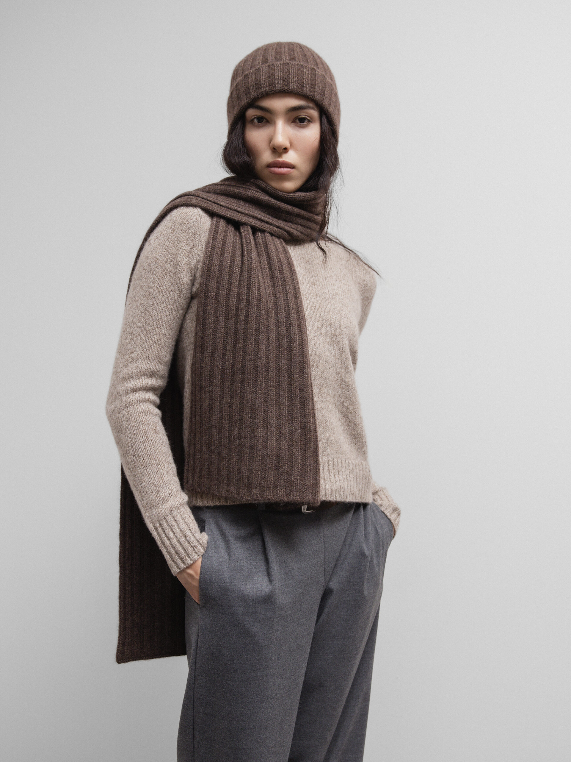 DANIELS Schal aus Cashmere Damen (BRAUN MEL.27035)