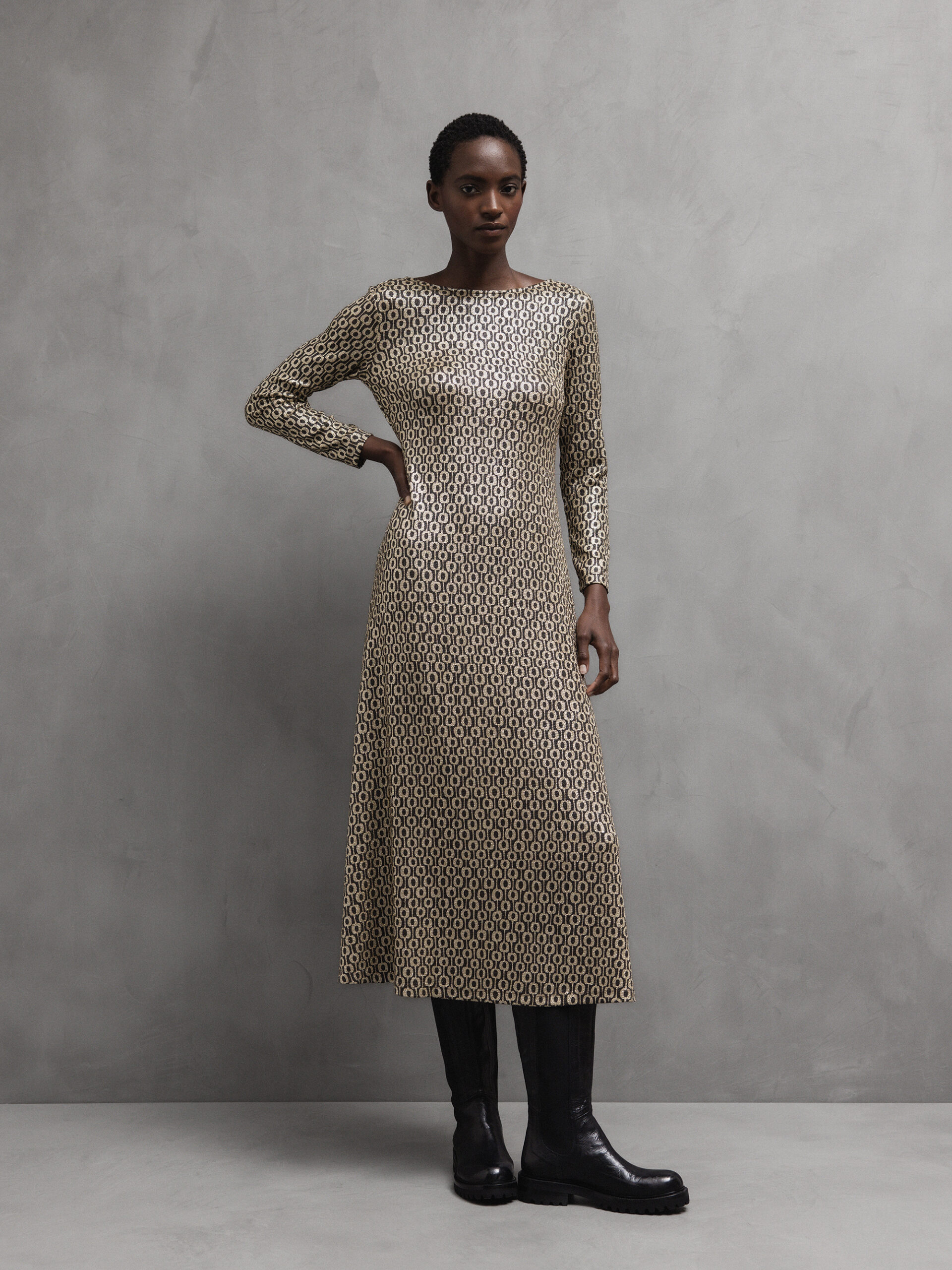 SIYU Maxi- Kleid Damen (01 SCHWARZ SILBER)