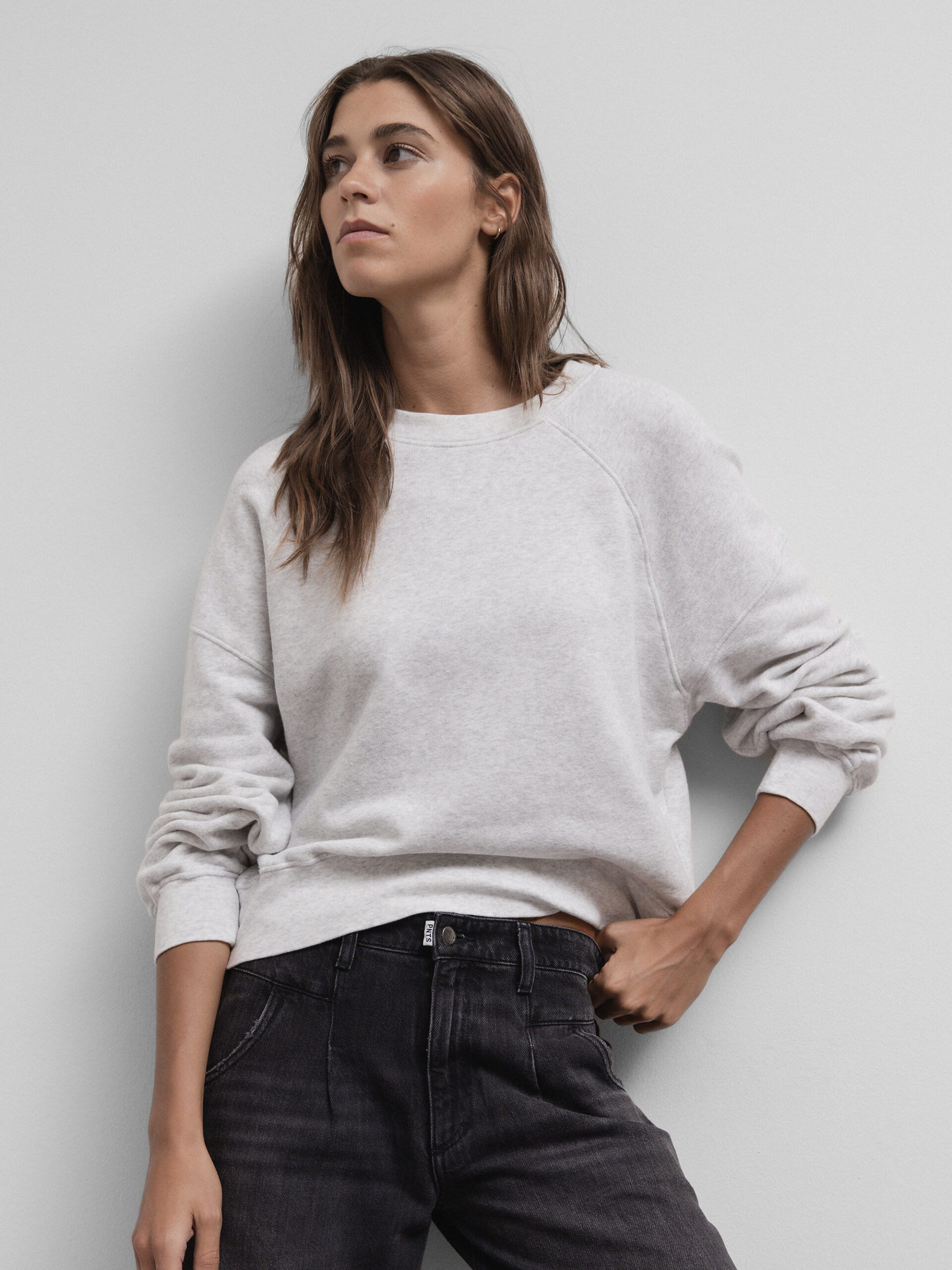 AMERICAN VINTAGE Sweatshirt aus Baumwolle Damen (HELLGRAU)