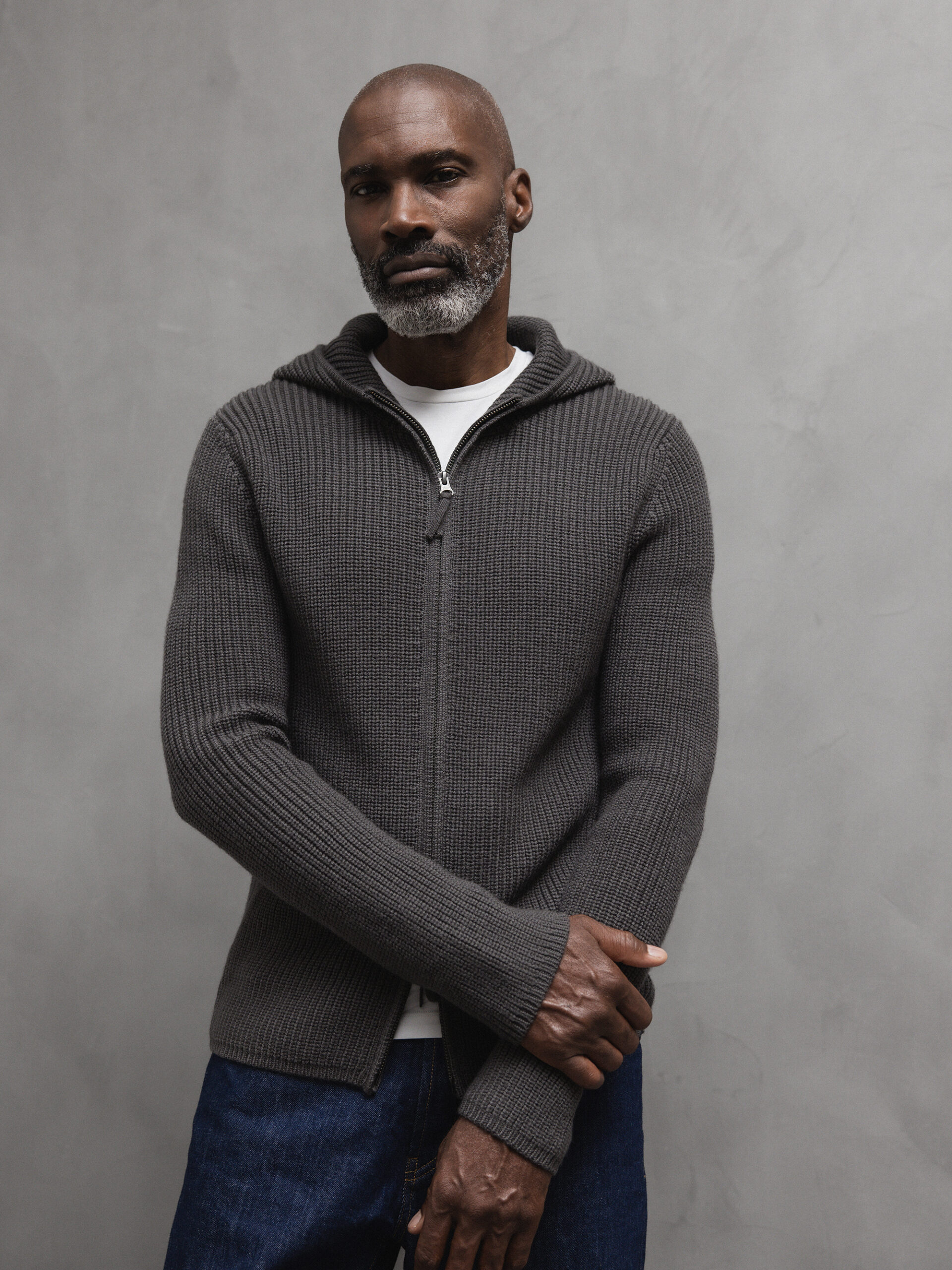 DANIELS Strickjacke aus Merinowolle Herren (OLIV GREY 241942)