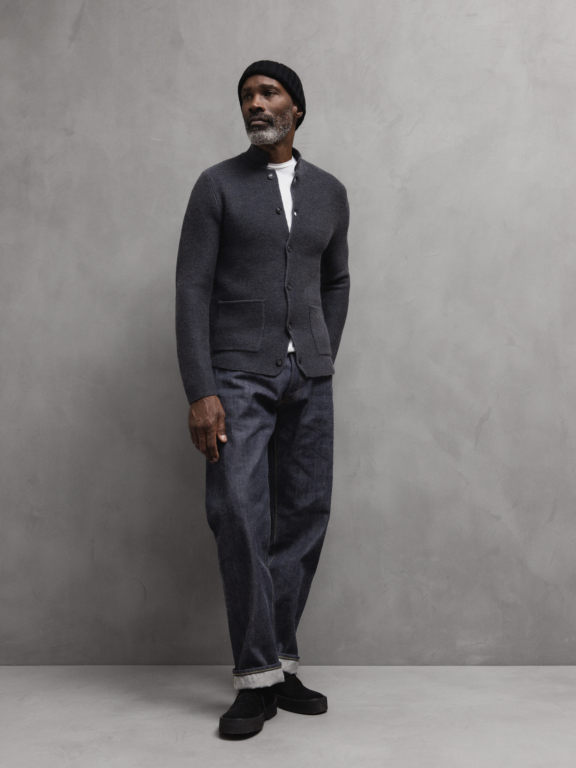 DANIELS Strickjacke aus Merinowolle Herren (ANTHRA MEL.245501)