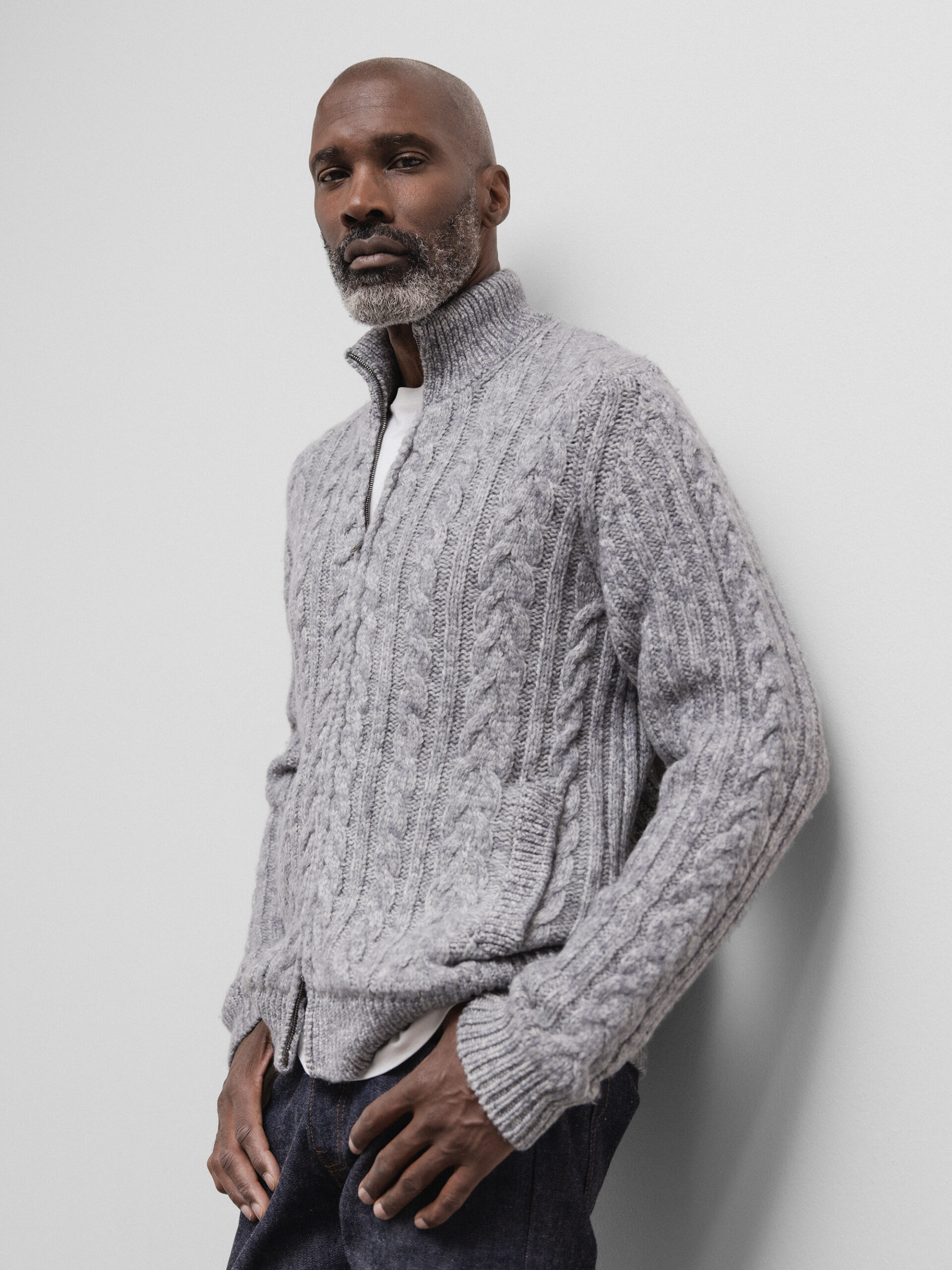 HERNO Strickjacke aus Wolle Herren (9430 H GRAU MEL)