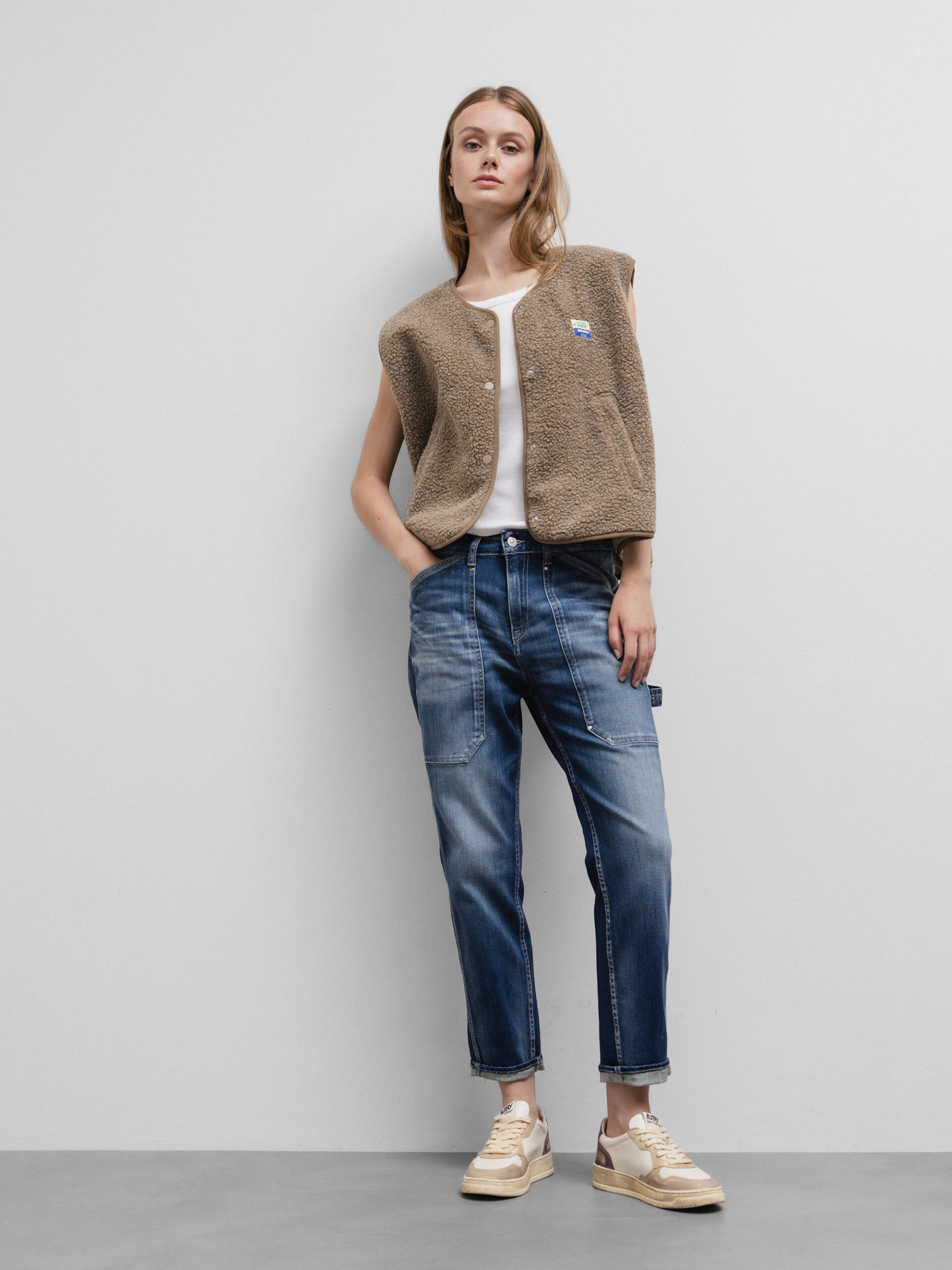 LE TEMPS DES CERISES Slim Fit Jeans Damen (3001 DK BLUE USED)