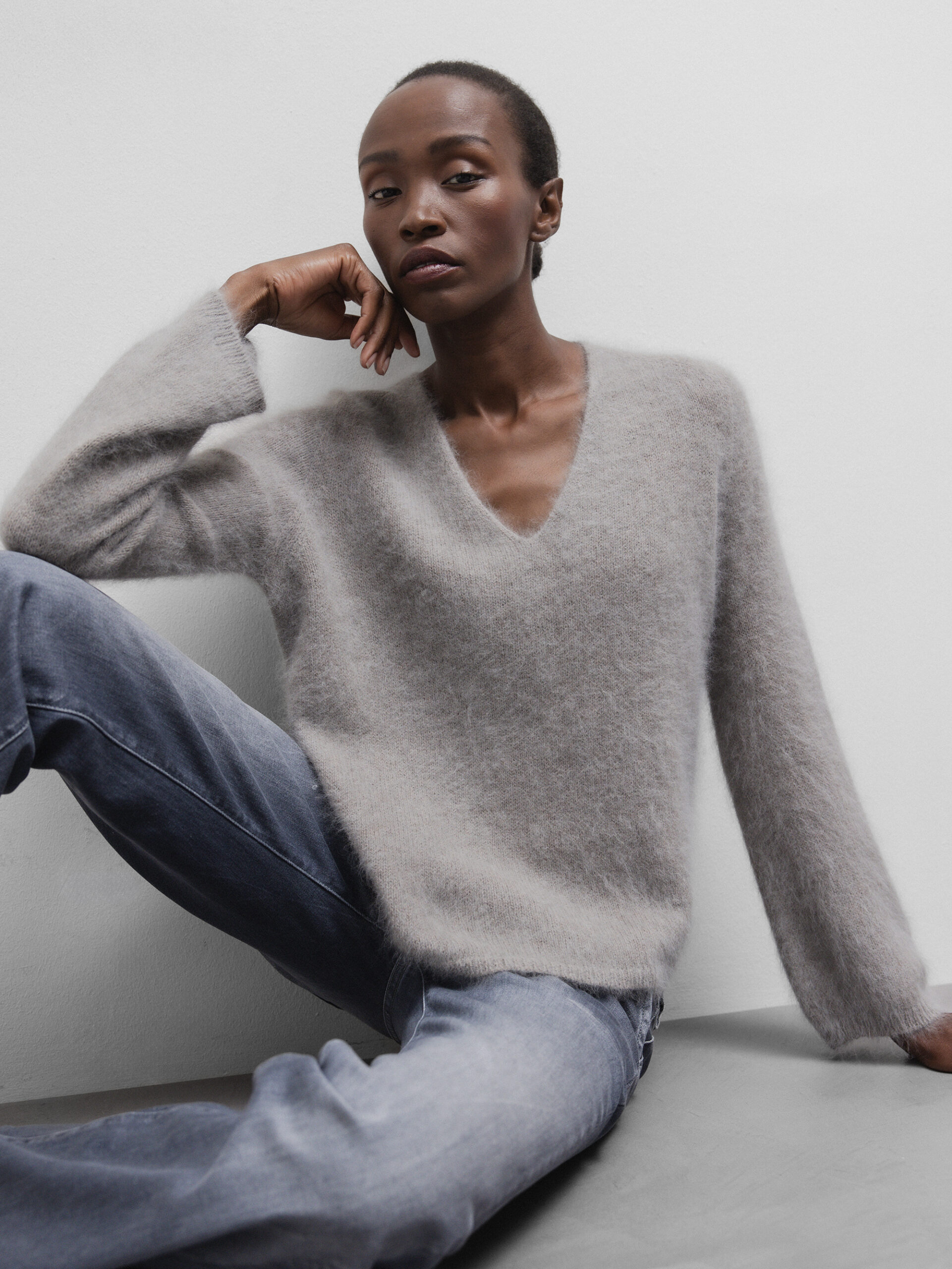 ROBERTO COLLINA Pullover aus Angorawolle Damen (29 TAUPE)