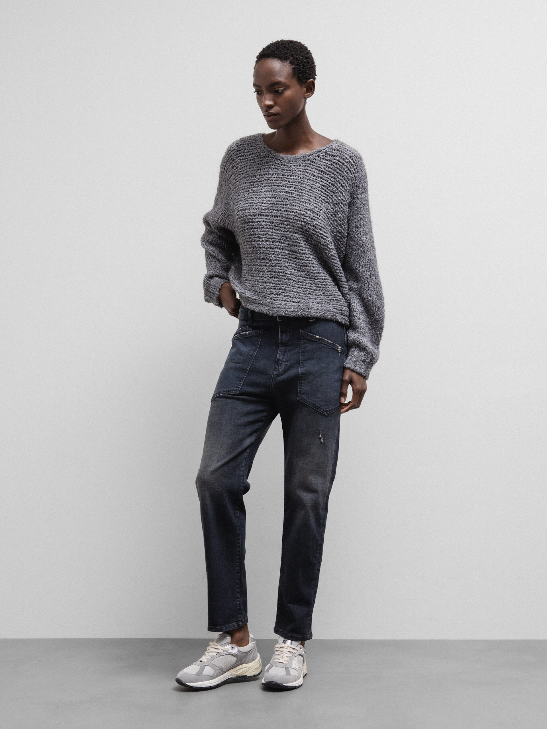 ELIAS RUMELIS Destroyed Straight Leg Jeans Damen (1192 LAZY BLUE)