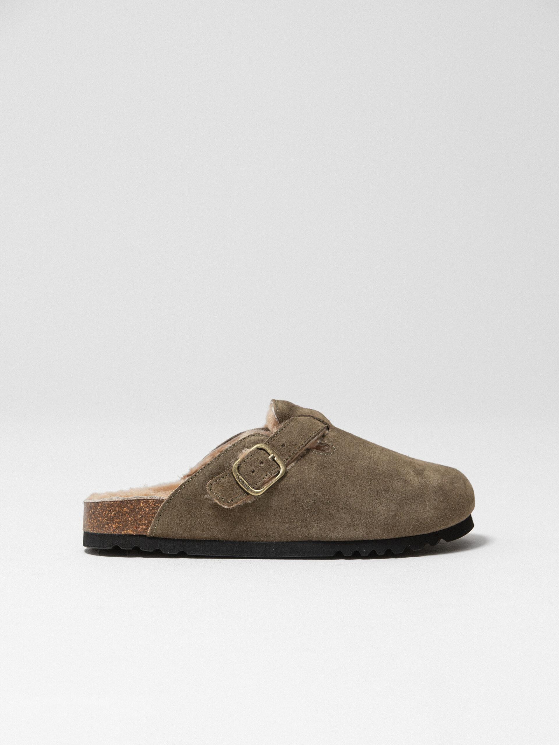 SCHOLL Pantoletten aus Veloursleder Damen (1147 KHAKI)