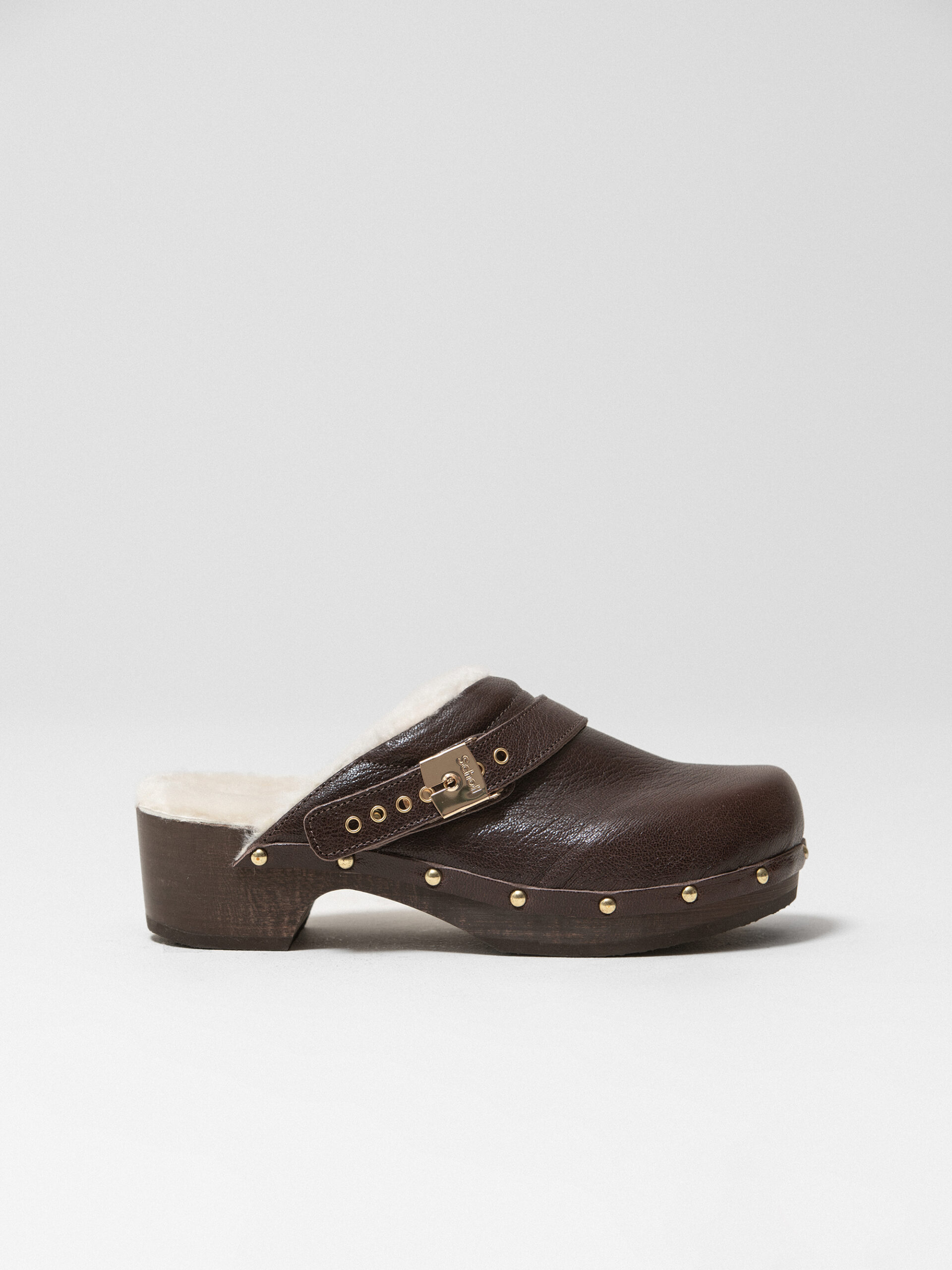 SCHOLL Clogs aus Leder Damen (DK BROWN)