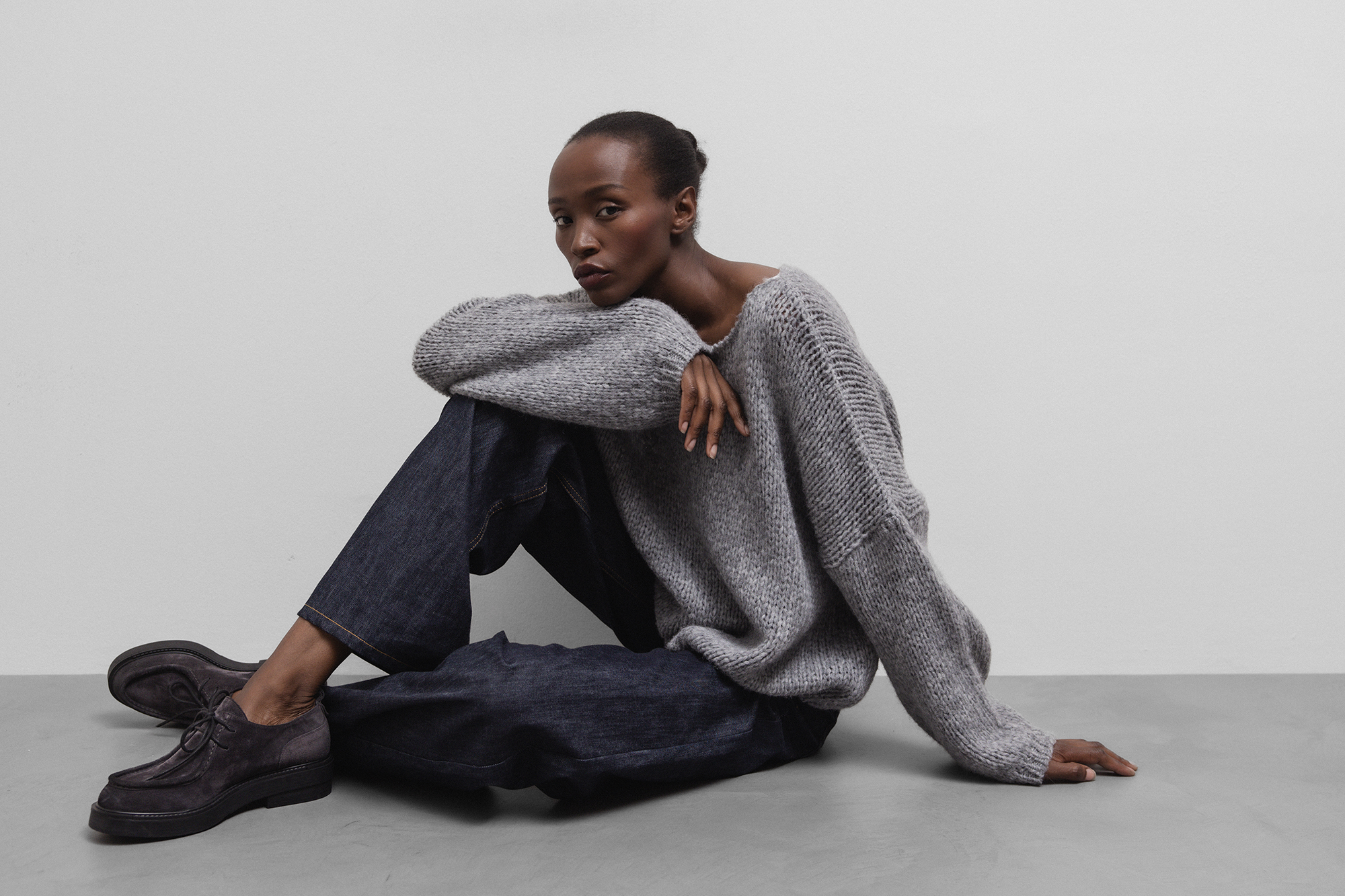 ROBERTO COLLINA Pullover aus Alpakawolle Damen (18 GREY MEL)