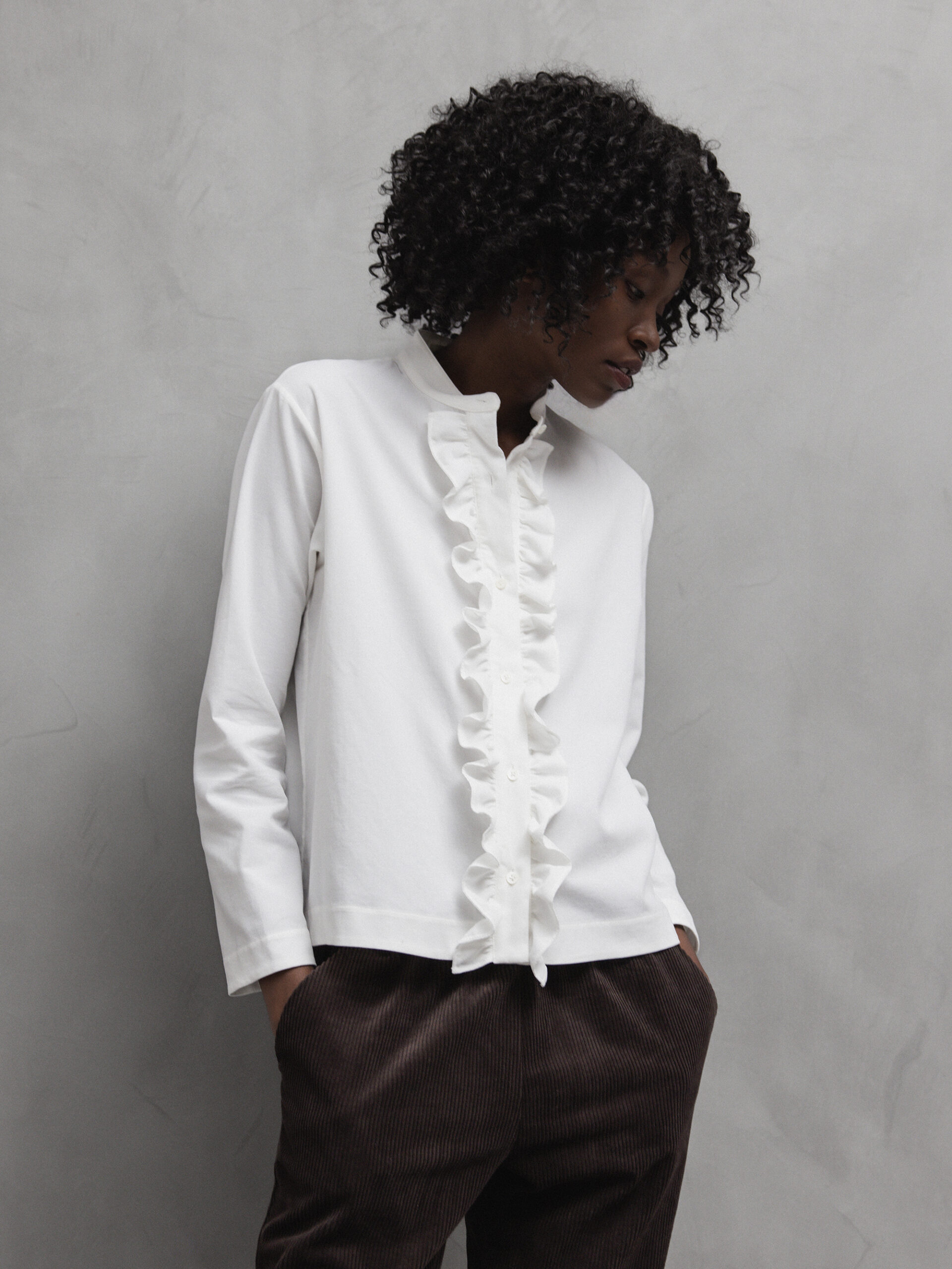 LIS LAREIDA Feincord Bluse Damen (101 OFF WHITE)