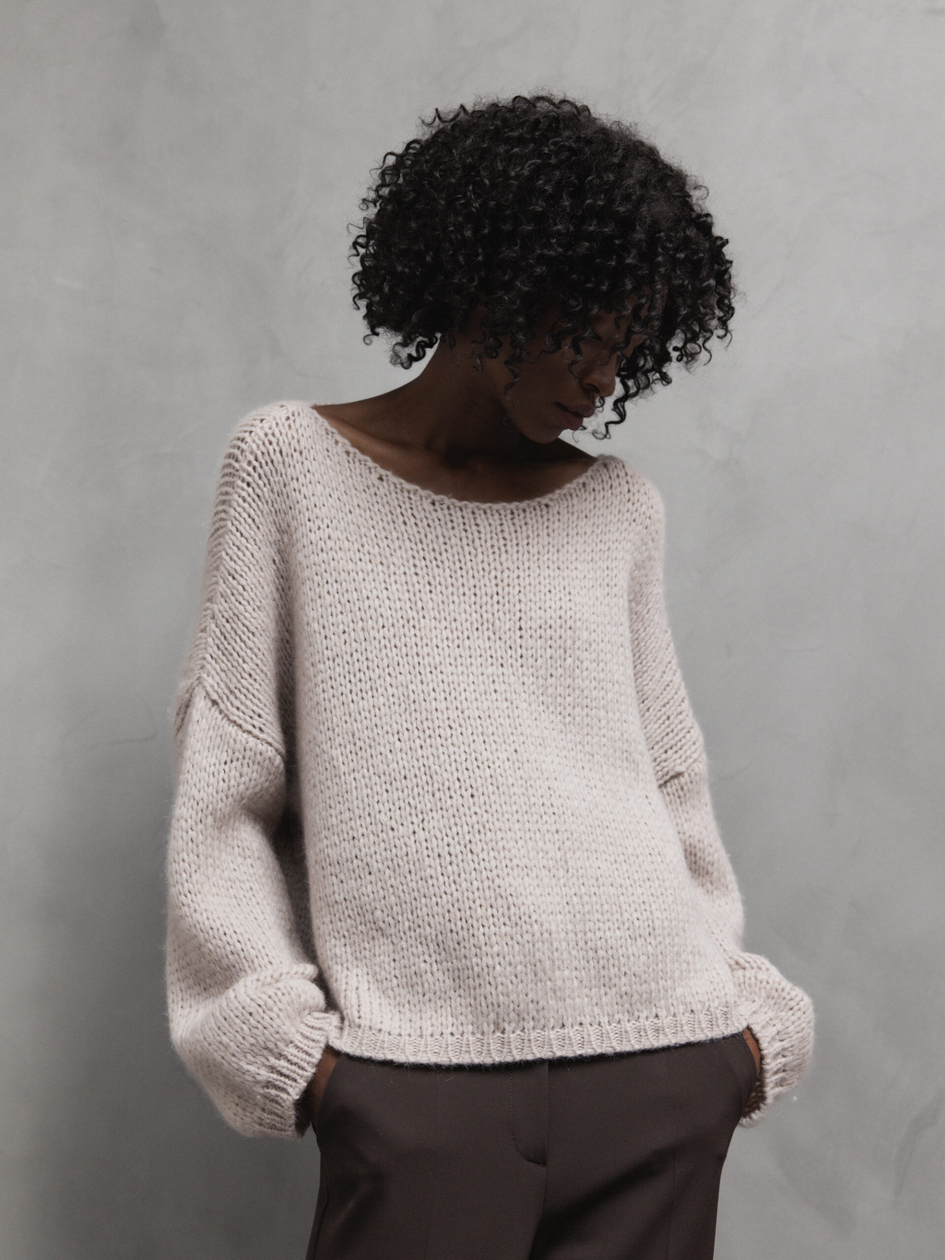 ROBERTO COLLINA Pullover aus Alpakawolle Damen (4 SAND)