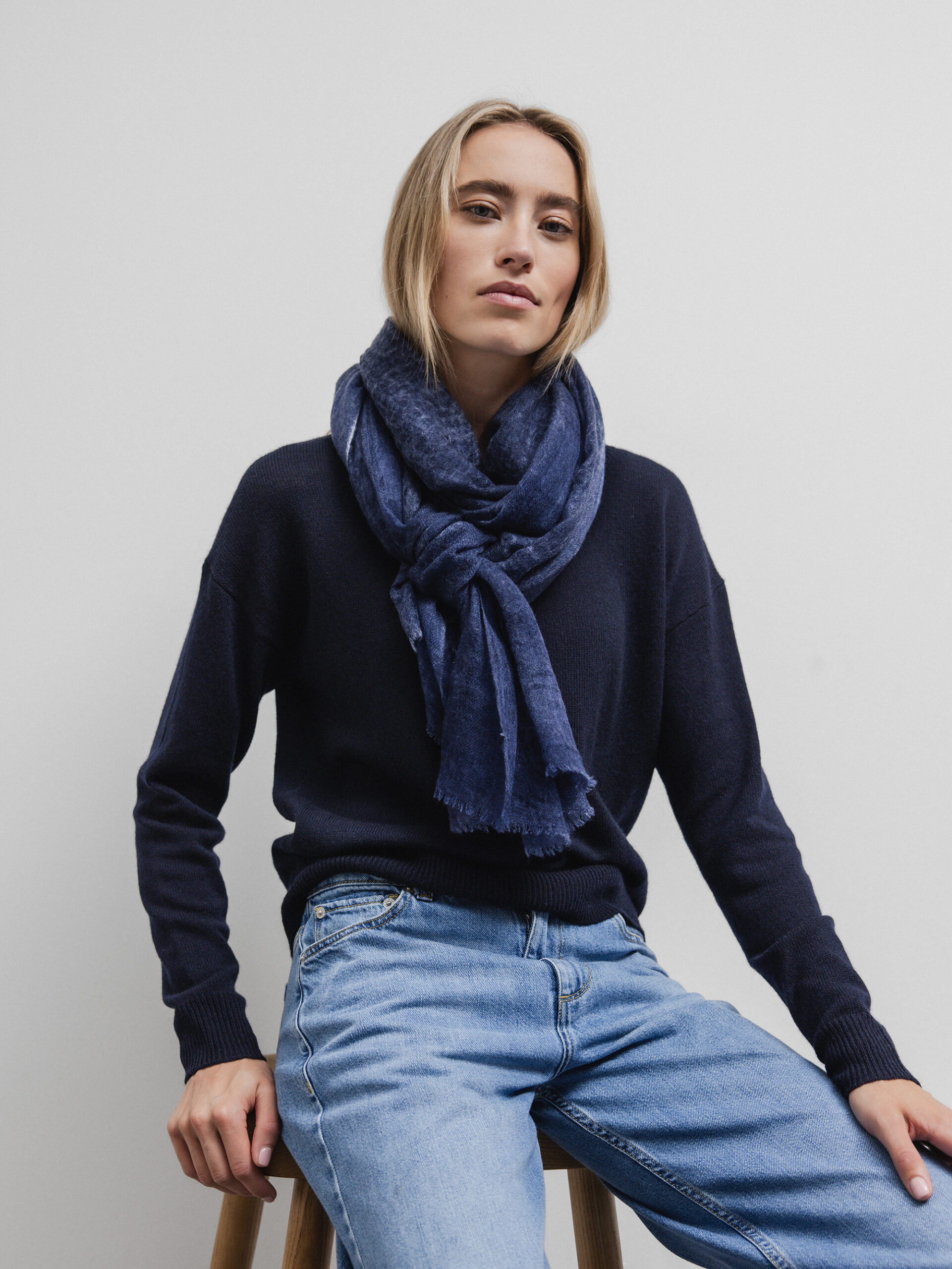 MEL & DAVIS Schal aus Cashmere Damen (MARINE)