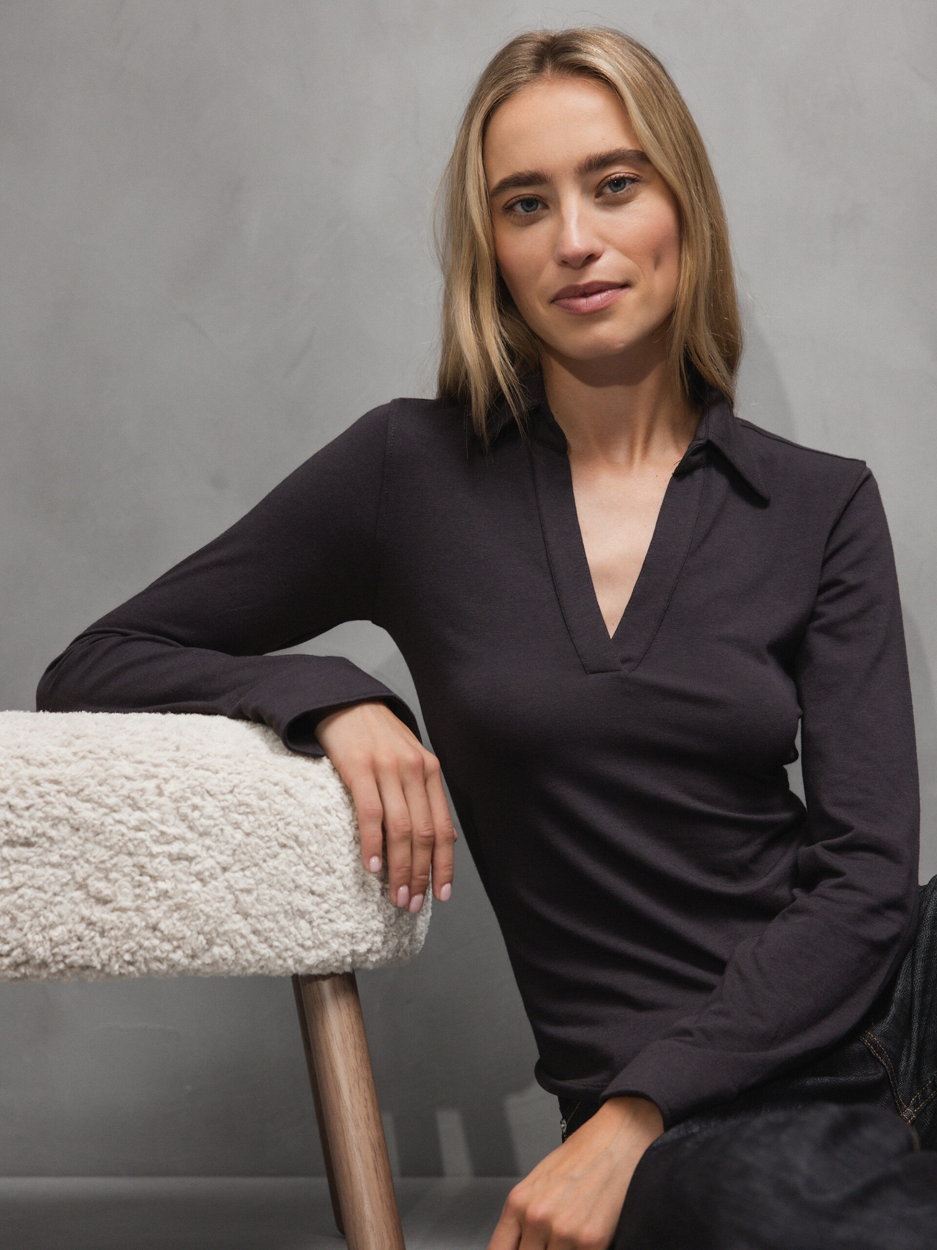 DANIELS Langarm- Poloshirt Damen (D.BRAUN)