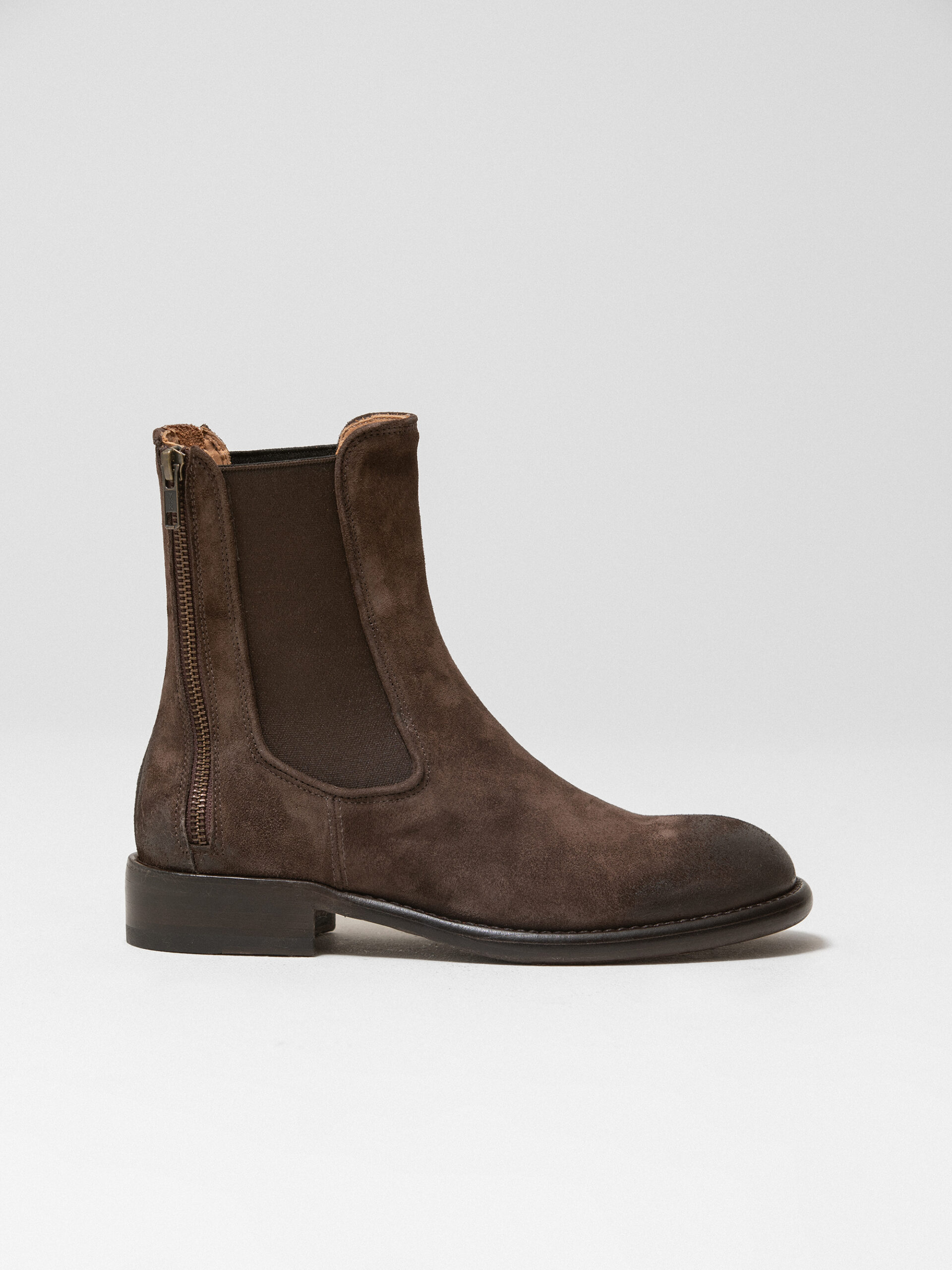 LA BOTTEGA DI LISA Chelsea-Boots aus Veloursleder Damen (DK BRAUN)