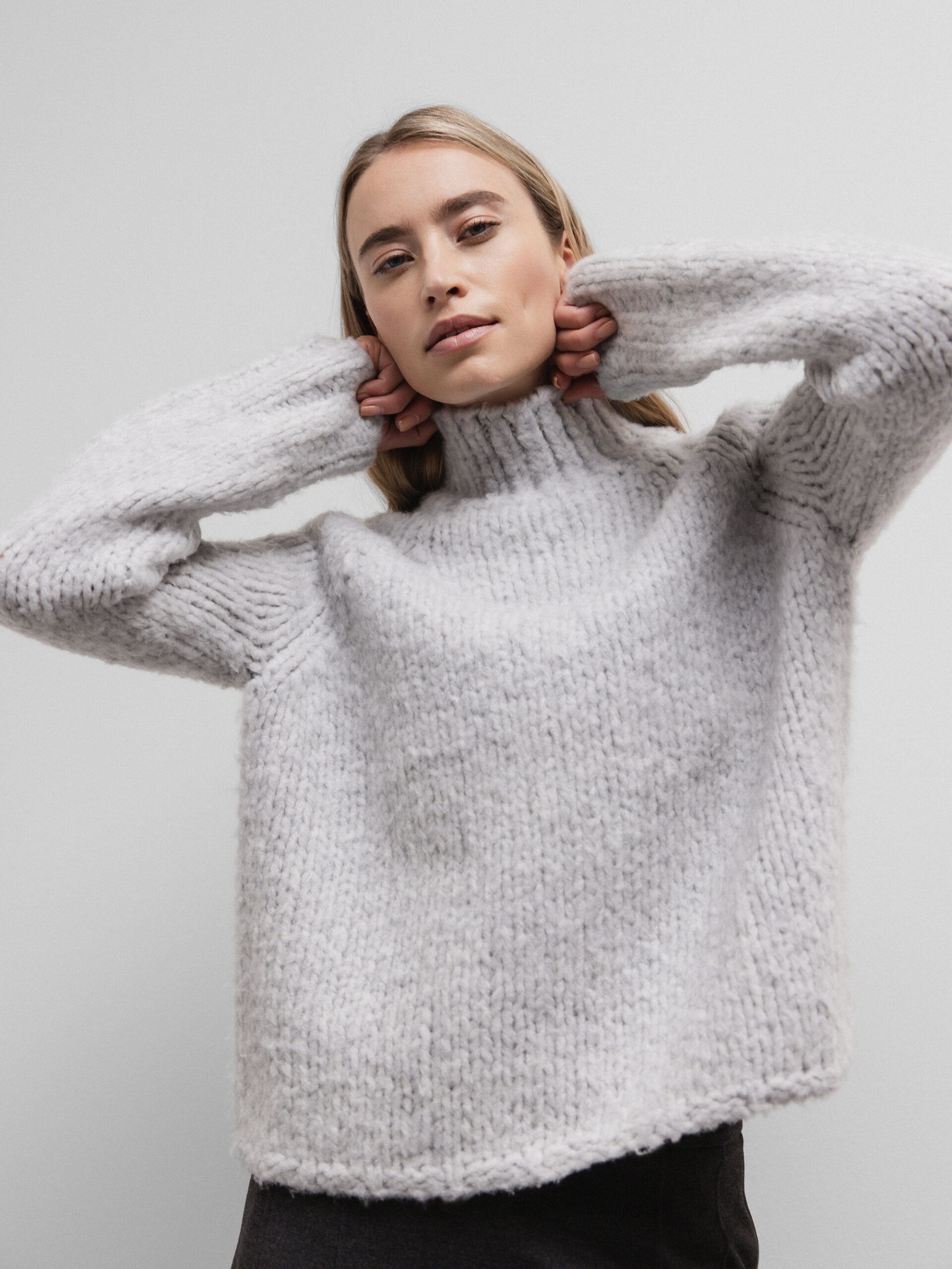 DANIELS Turtleneck Pullover aus Merinowolle Damen (SILBER)