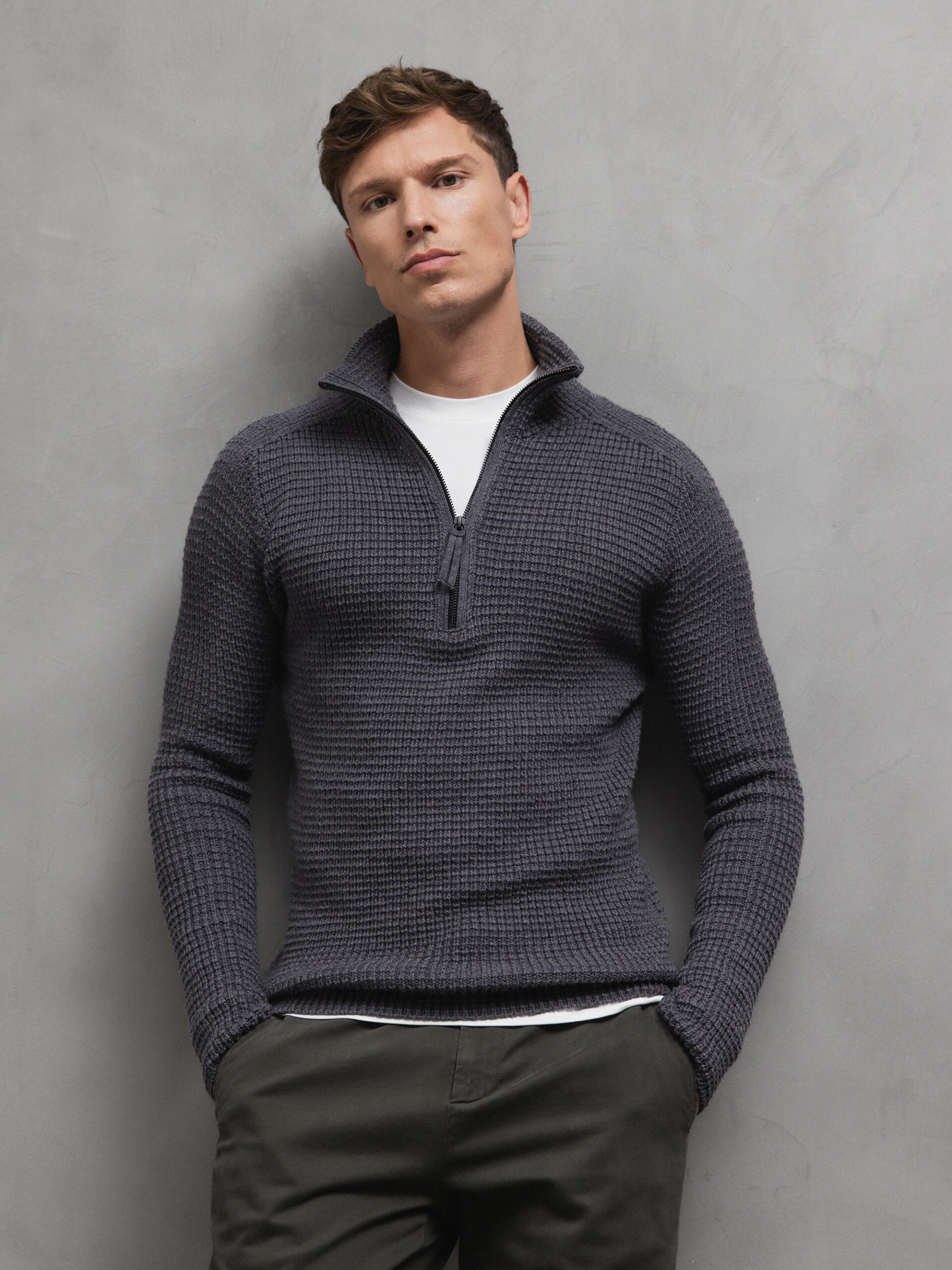 HANNES ROETHER Pullover aus Schurwolle Herren (130 GREY)