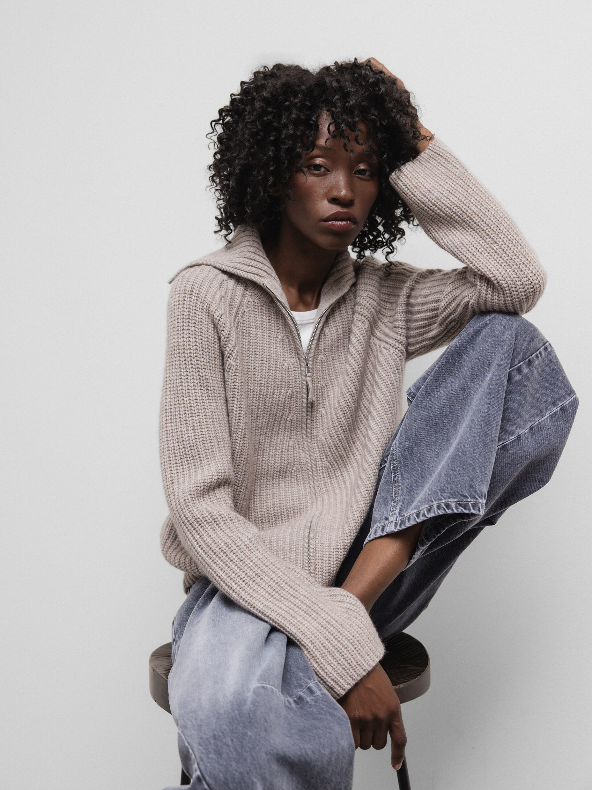 ALLUDE Strickjacke aus Schurwolle Damen (46 TAUPE MEL)