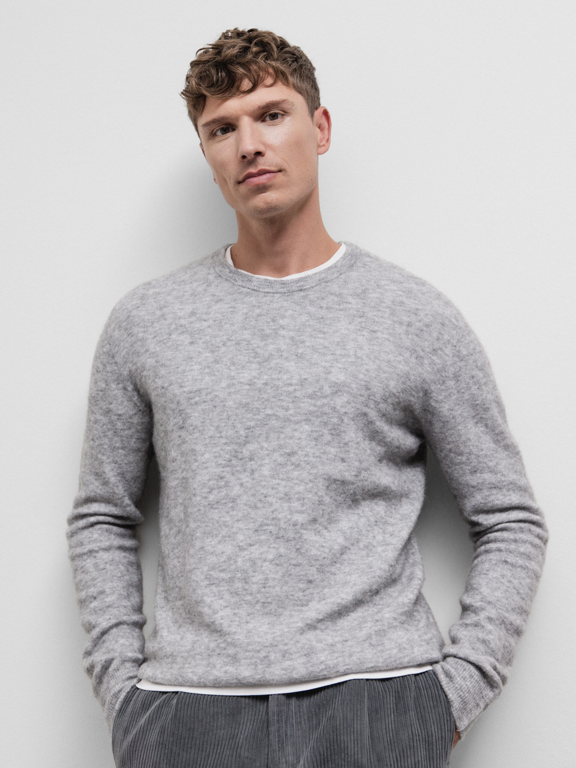 ROBERTO COLLINA Feinstrickpullover Herren (18 SILBER MEL)