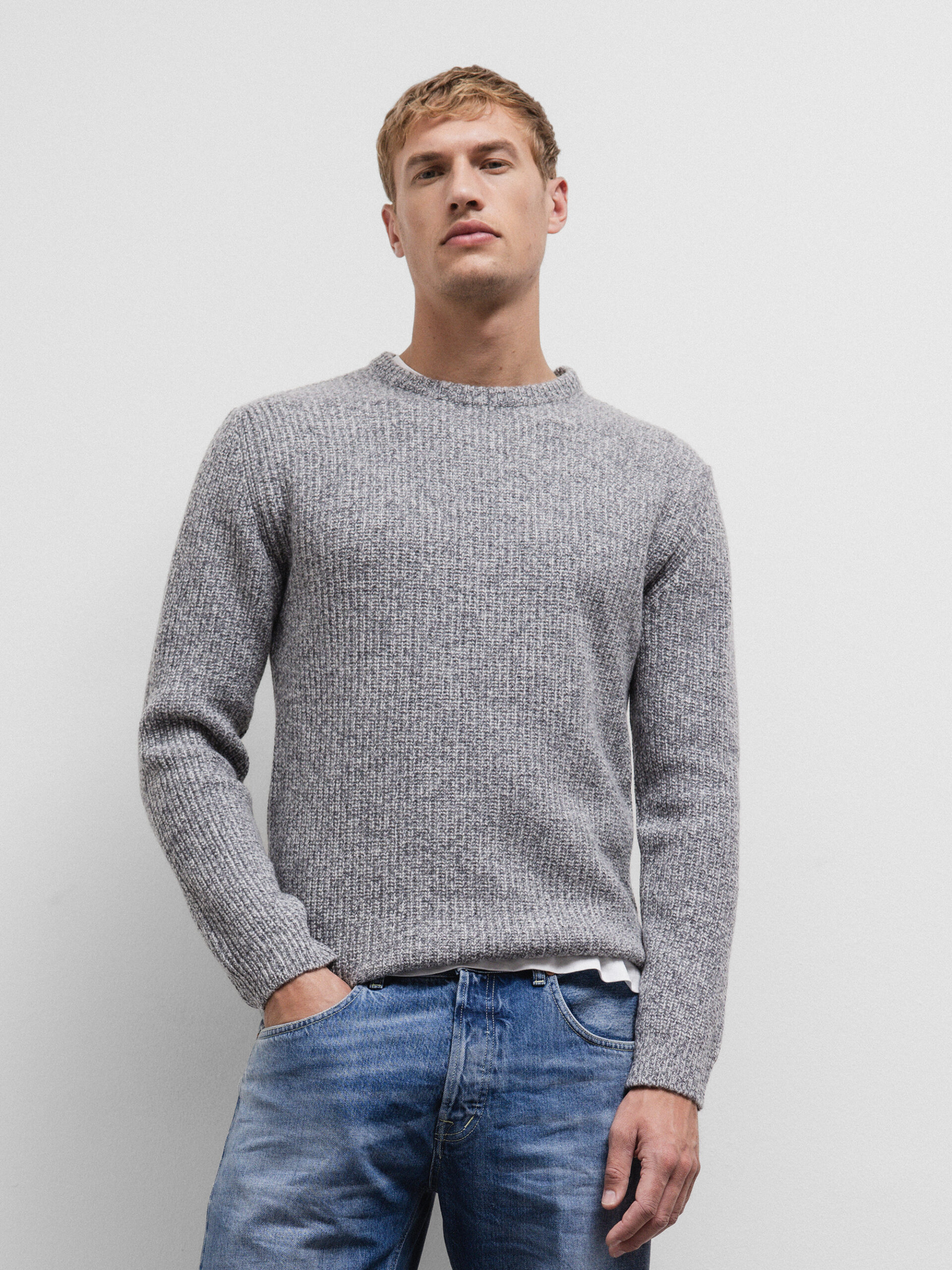 DANIELE FIESOLI Pullover aus Merinowolle Herren (74 GREY MEL)