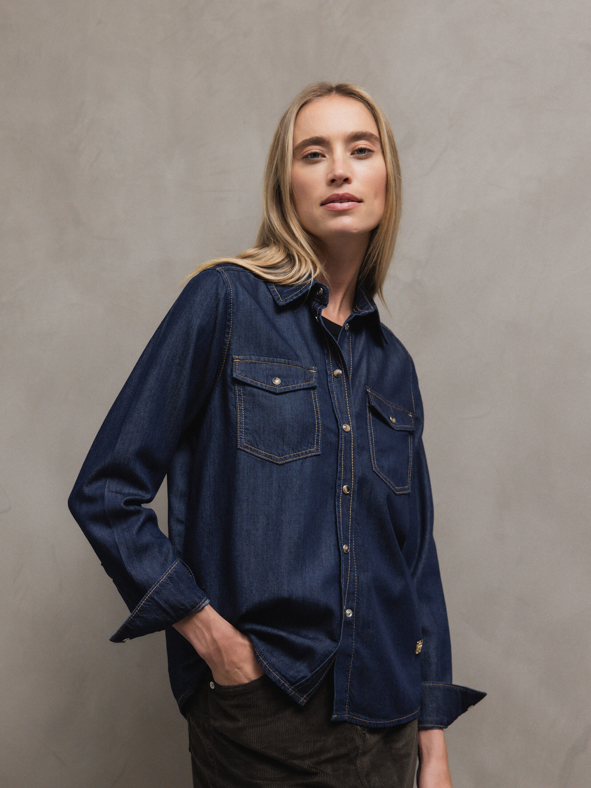 MOS MOSH Jeanshemd Damen (447 DK BLUE)