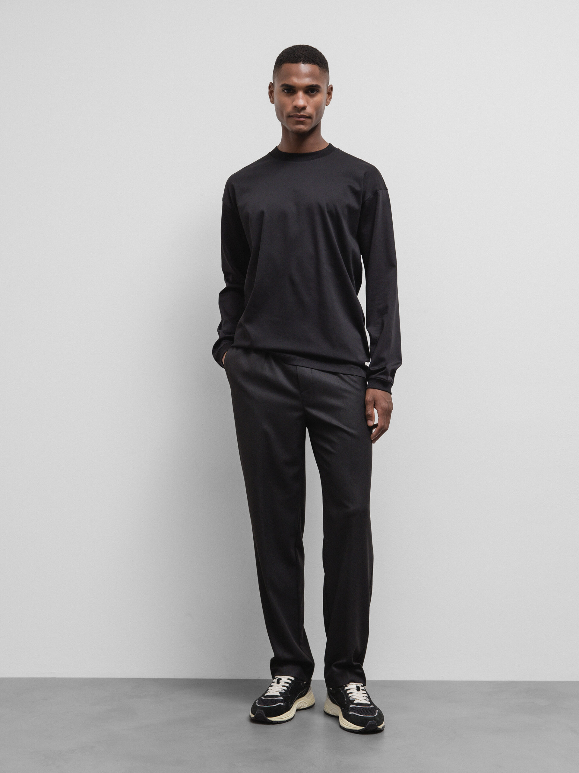 NN07 Langarm- Shirt aus Baumwolle Herren (999 BLACK)
