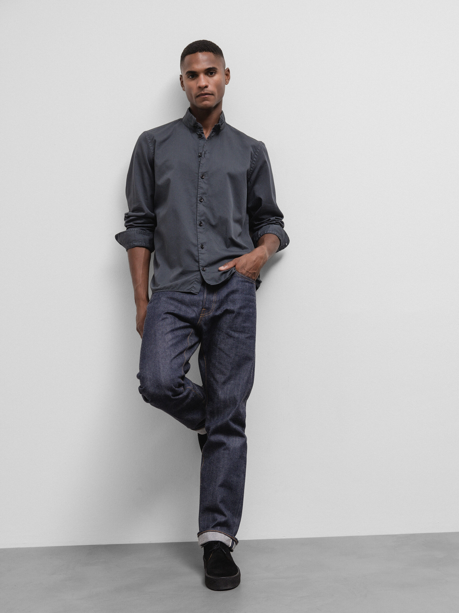 HANNES ROETHER Baumwollhemd Herren (090 BLACK)