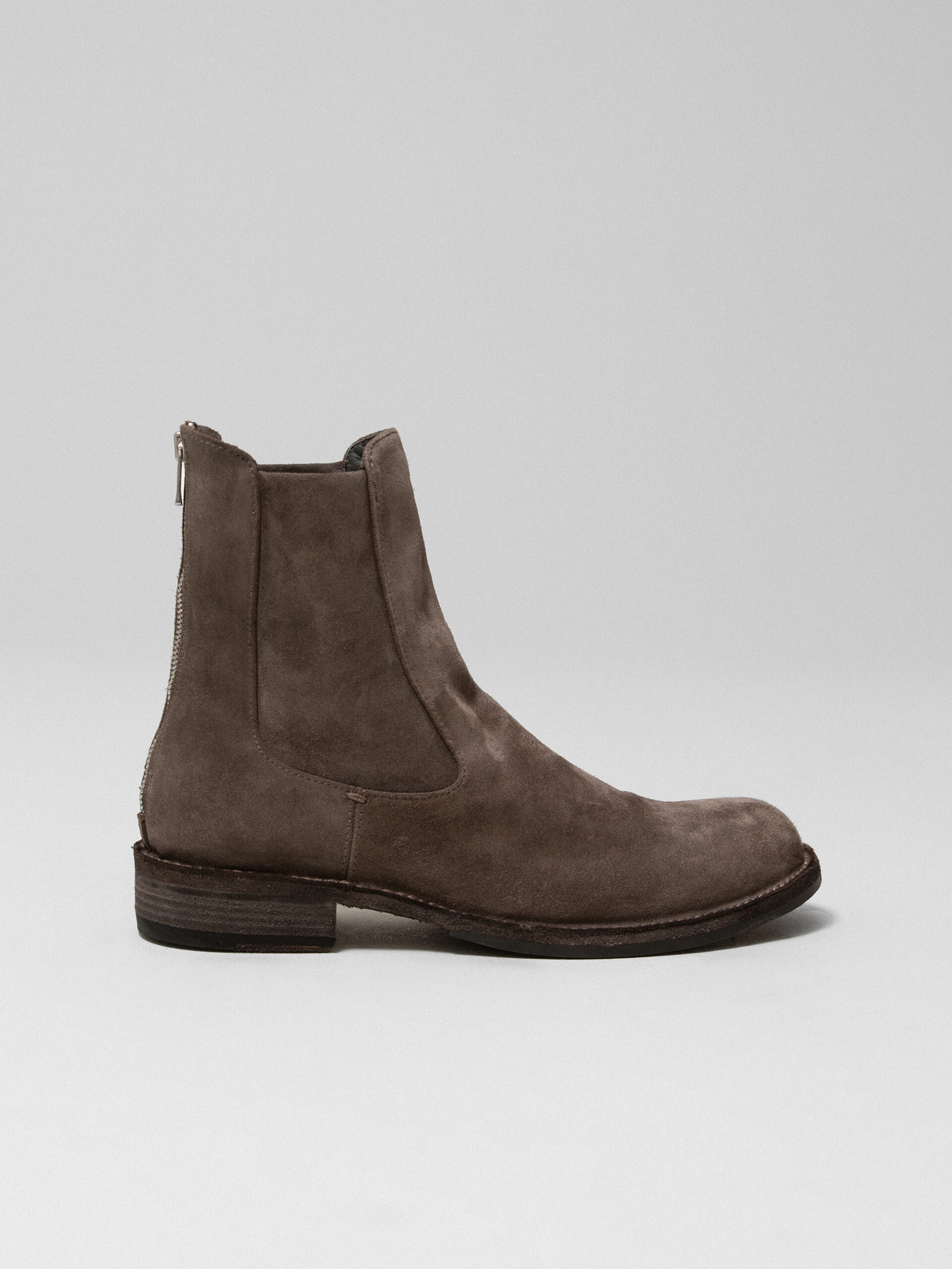 Officine Creative Wildleder Stiefel Grau Flach Stiefel Aus