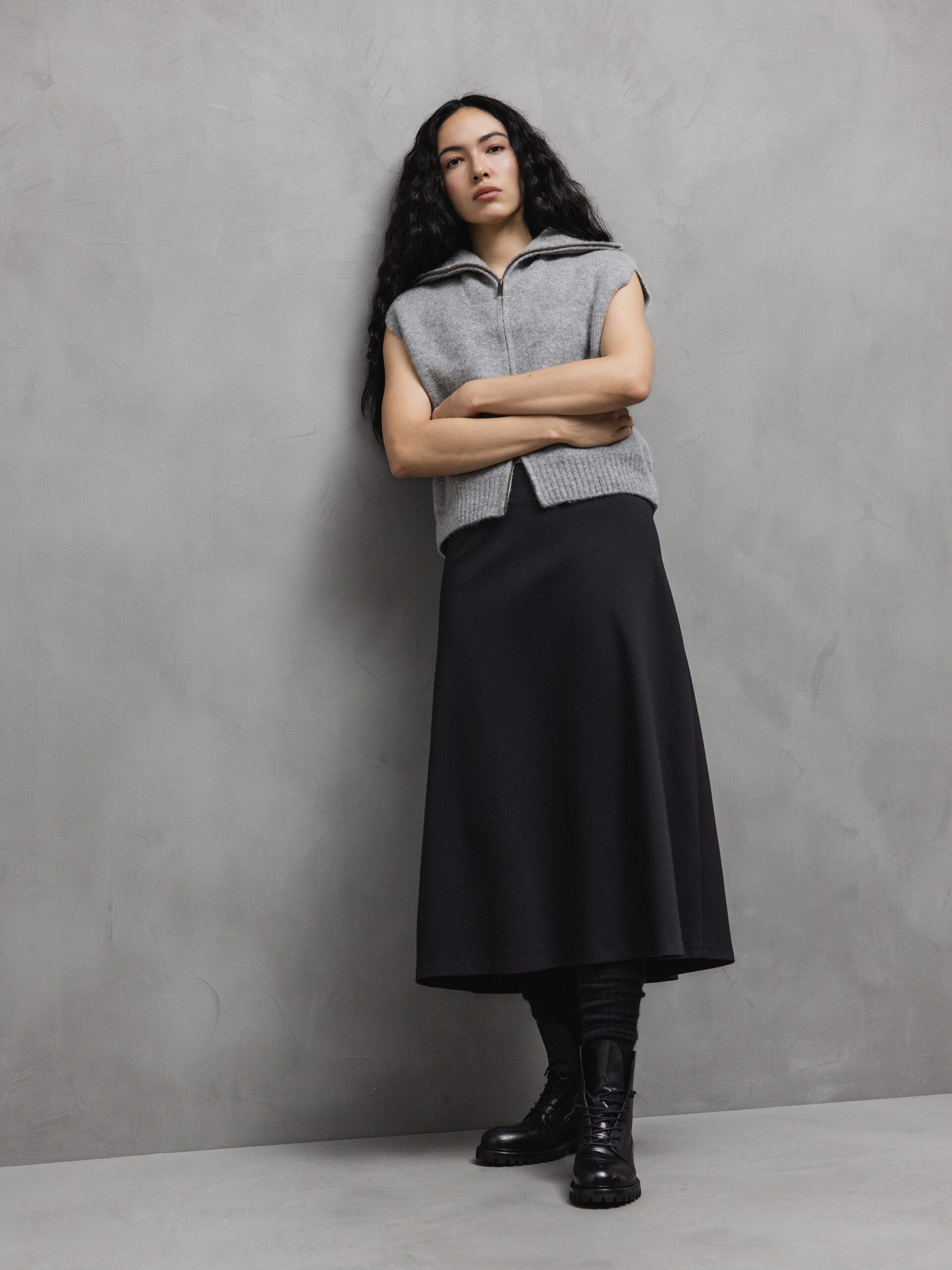 DRYKORN Midi- Rock Damen (1000 BLACK)