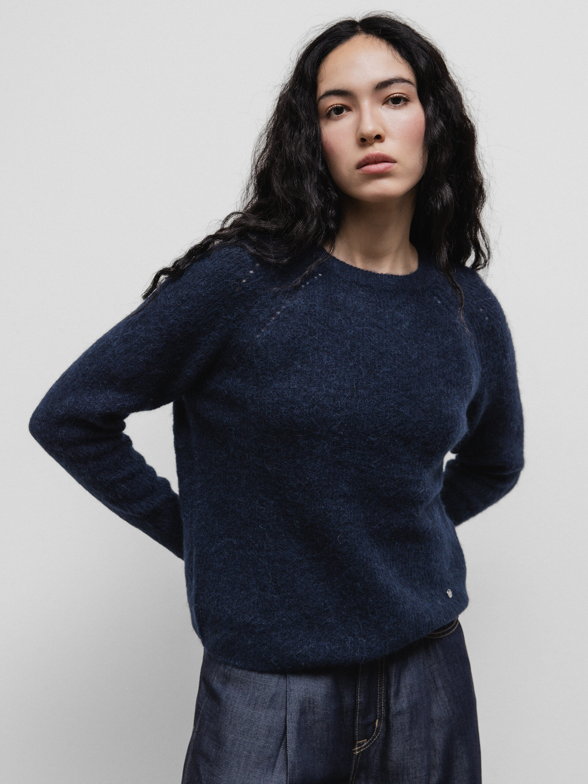 MOS MOSH Pullover aus Wolle Damen (468 SALUTE NAVY)