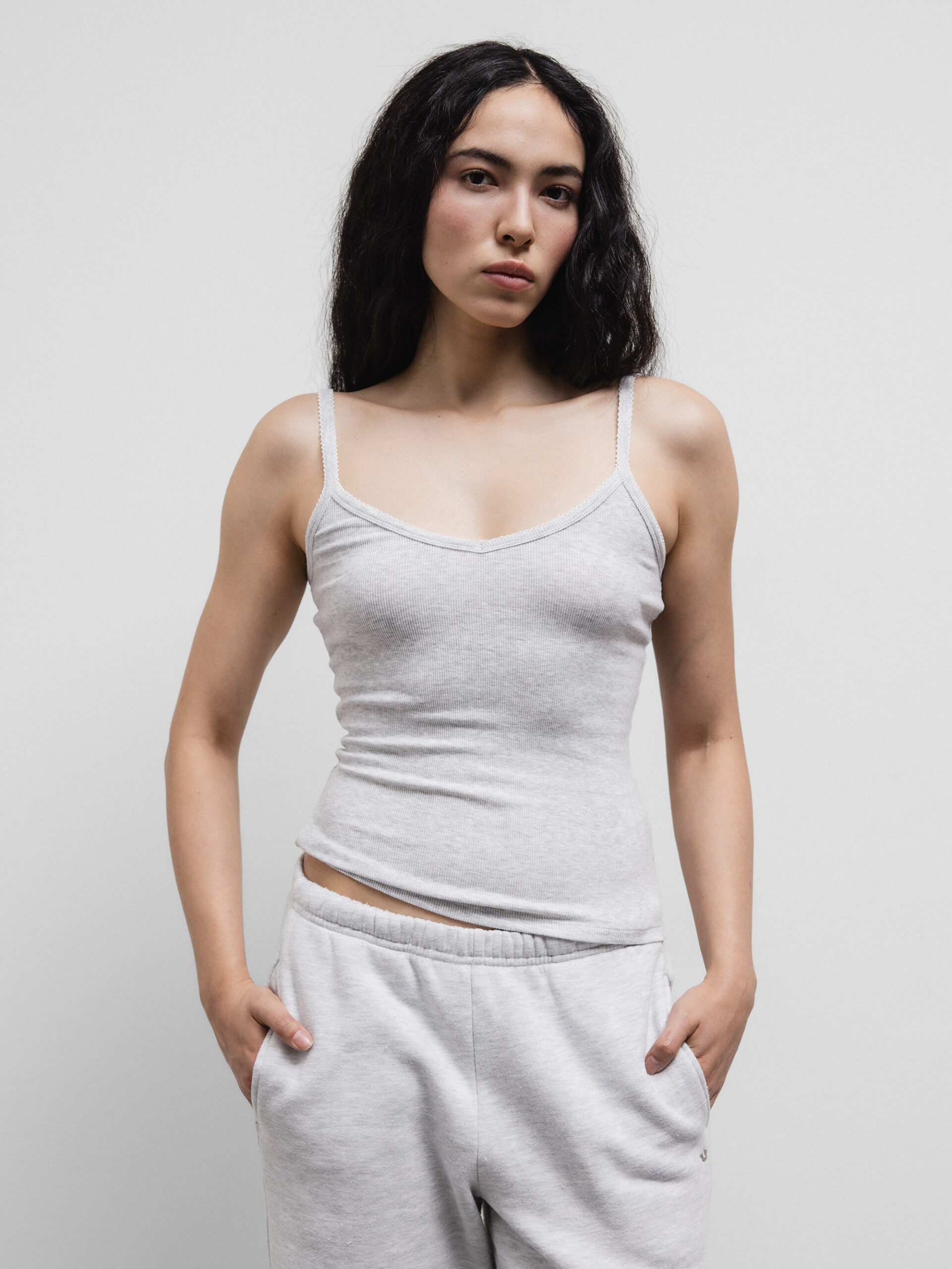TRUE RELIGION Top aus Baumwolle Damen (GREY MEL)